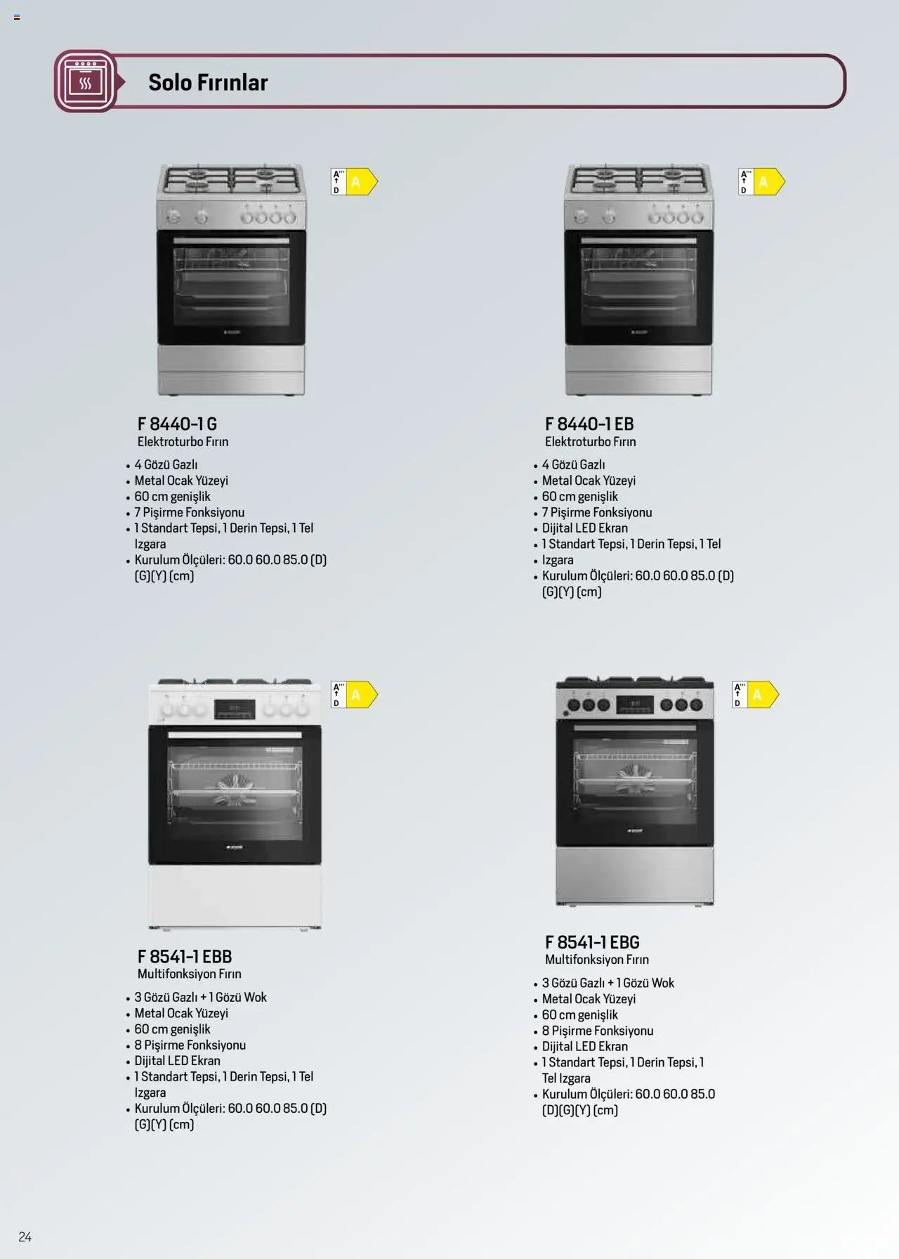 Arçelik Ankastre ve Solo Pişiriciler Katalog