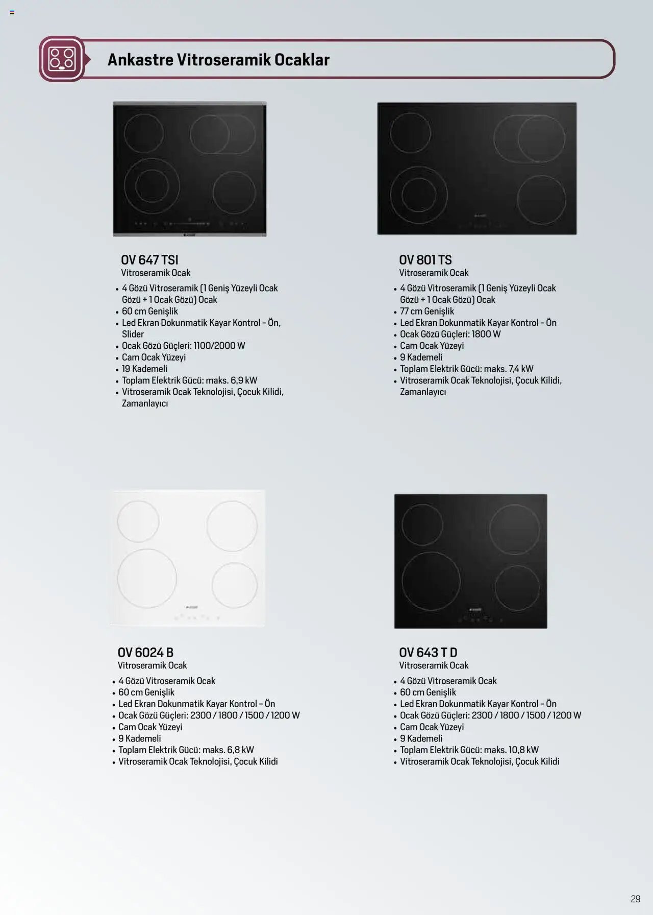 Arçelik Ankastre ve Solo Pişiriciler Katalog