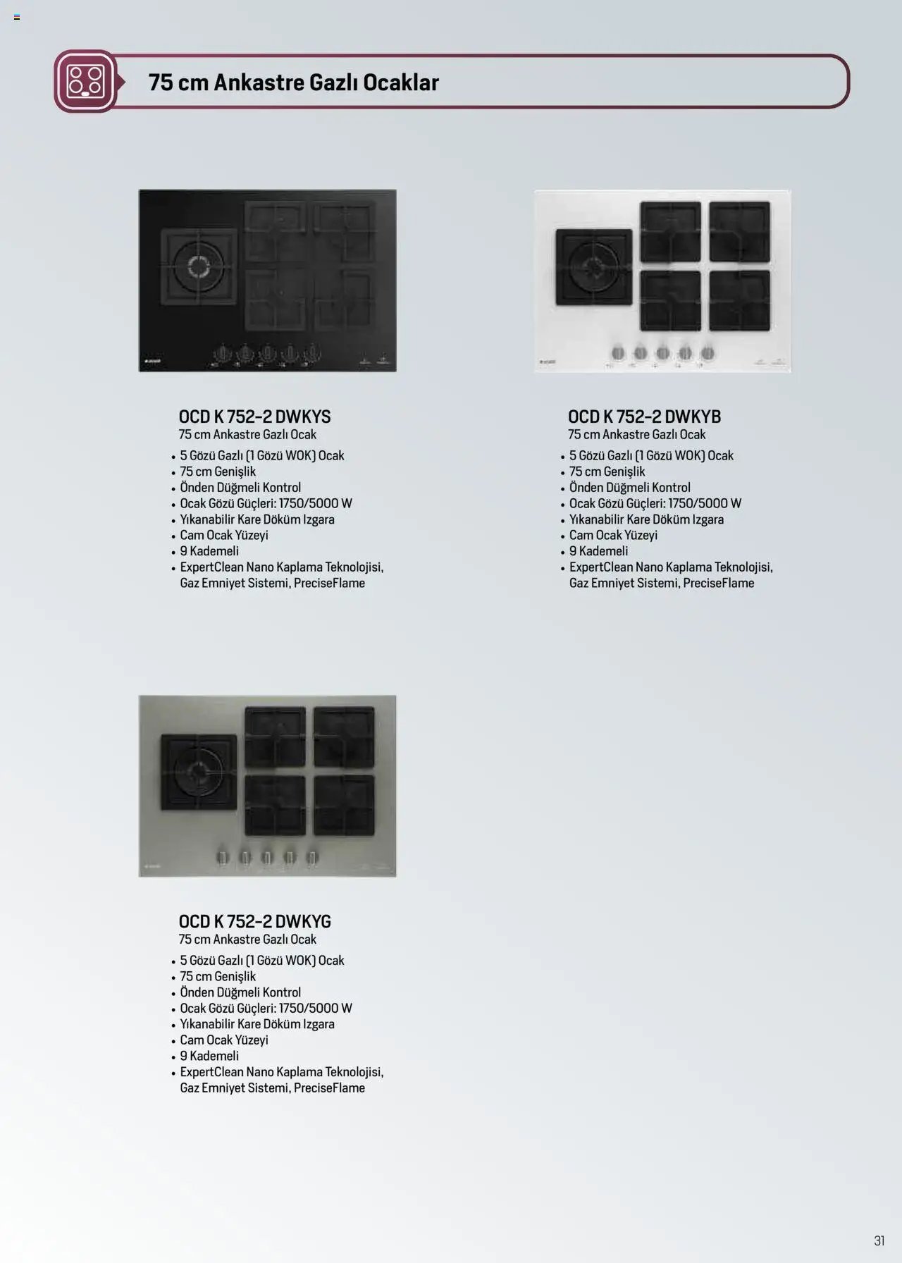 Arçelik Ankastre ve Solo Pişiriciler Katalog