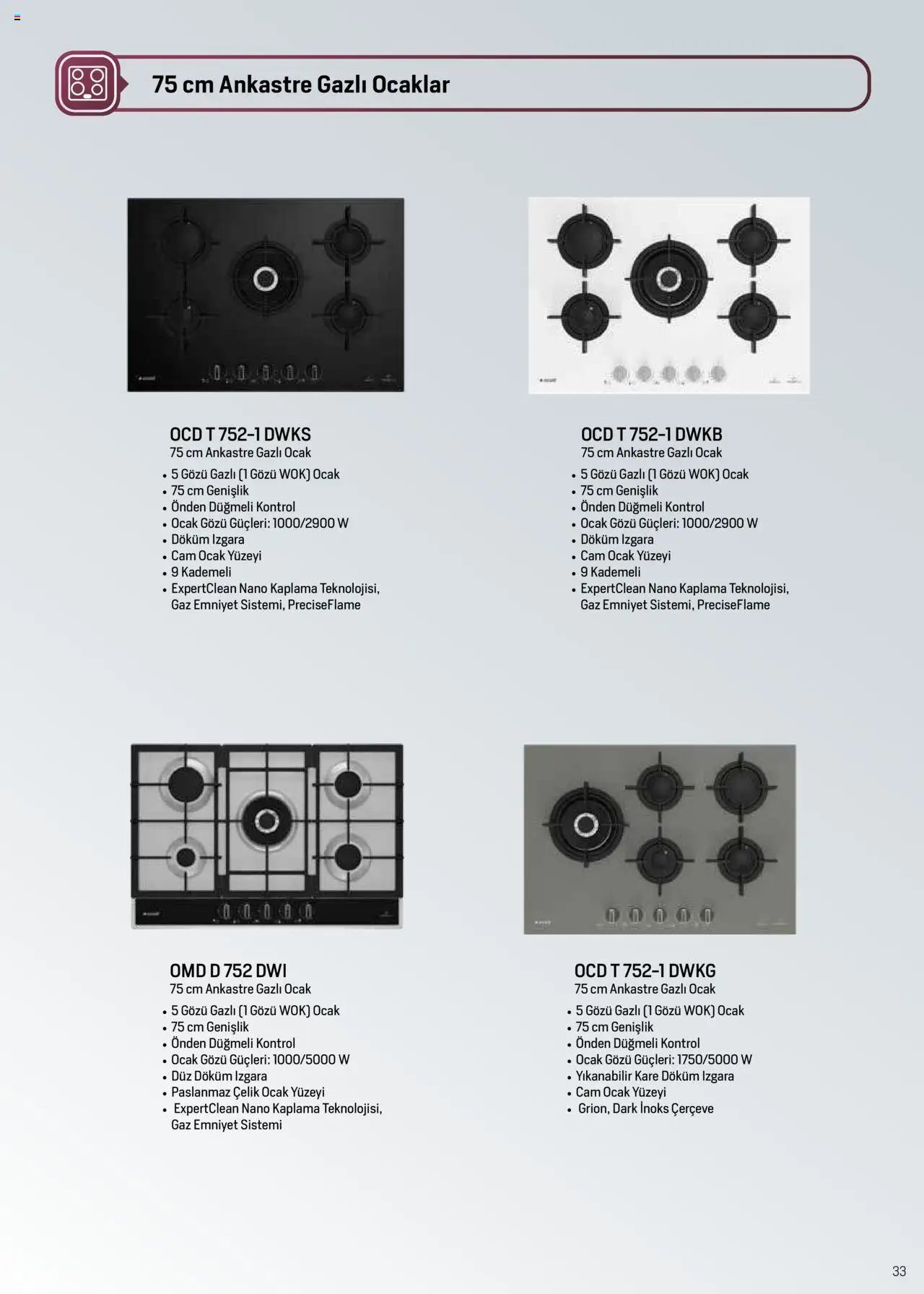 Arçelik Ankastre ve Solo Pişiriciler Katalog