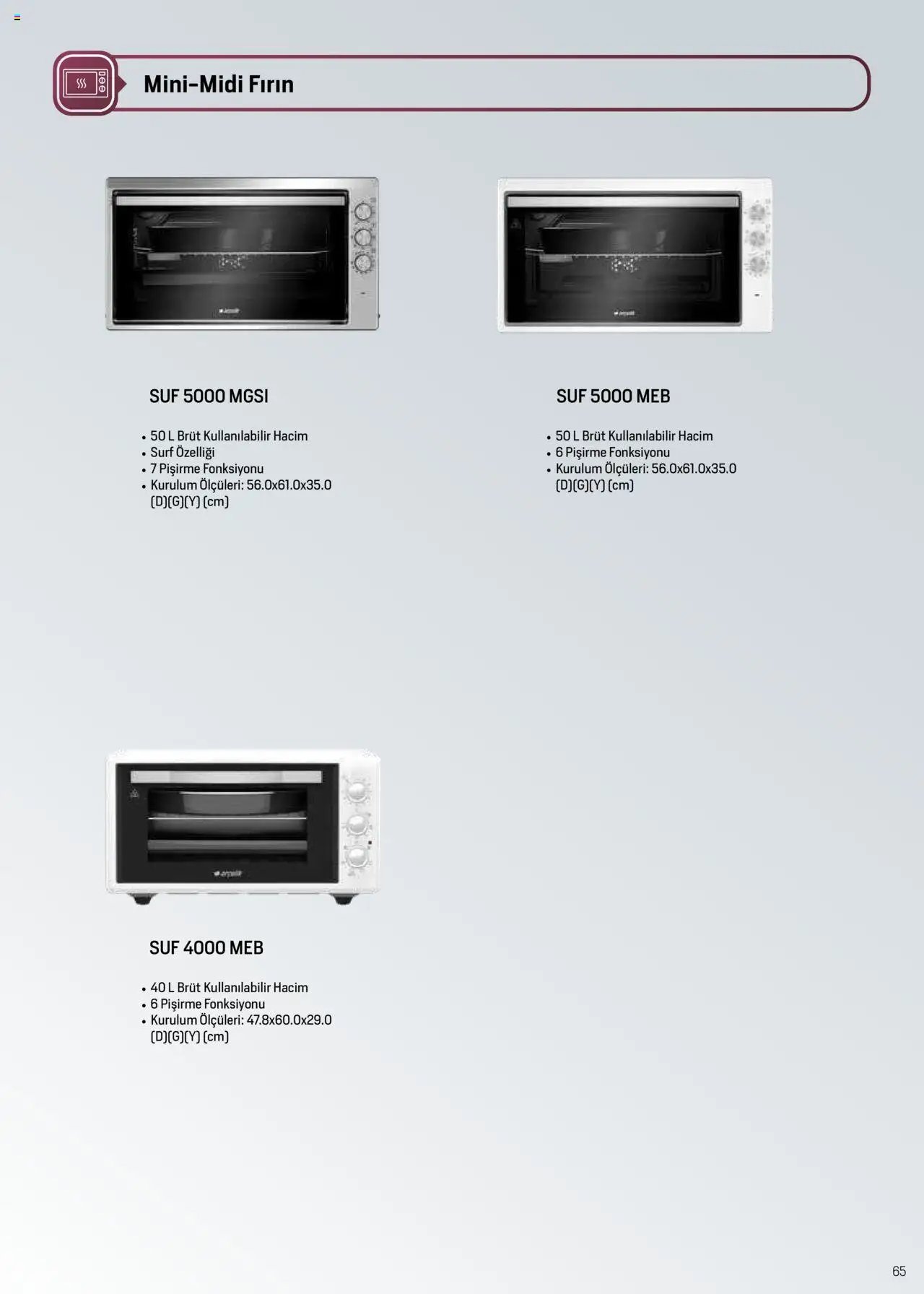 Arçelik Ankastre ve Solo Pişiriciler Katalog