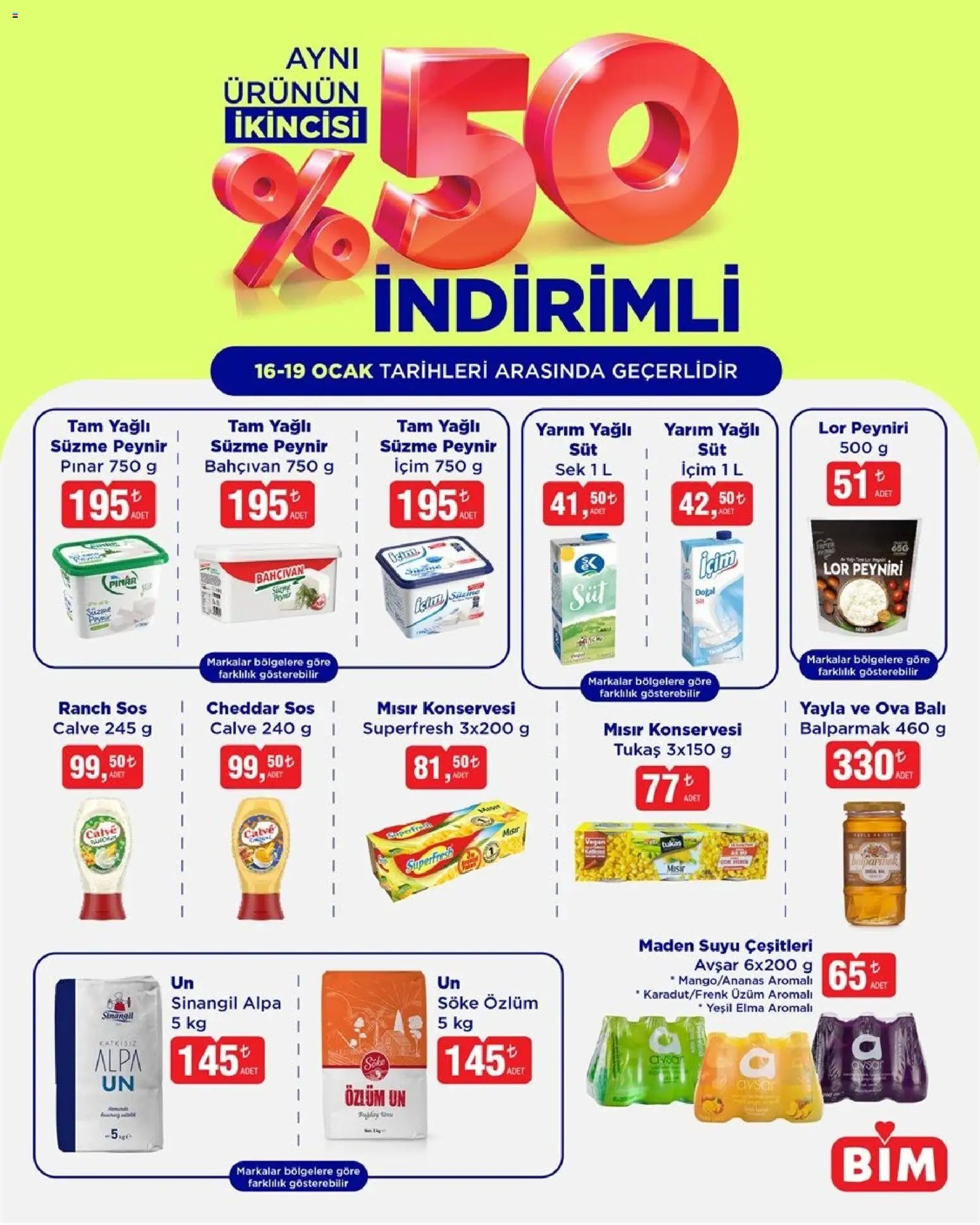 BİM - İkinci Ürün %50 İndirimli