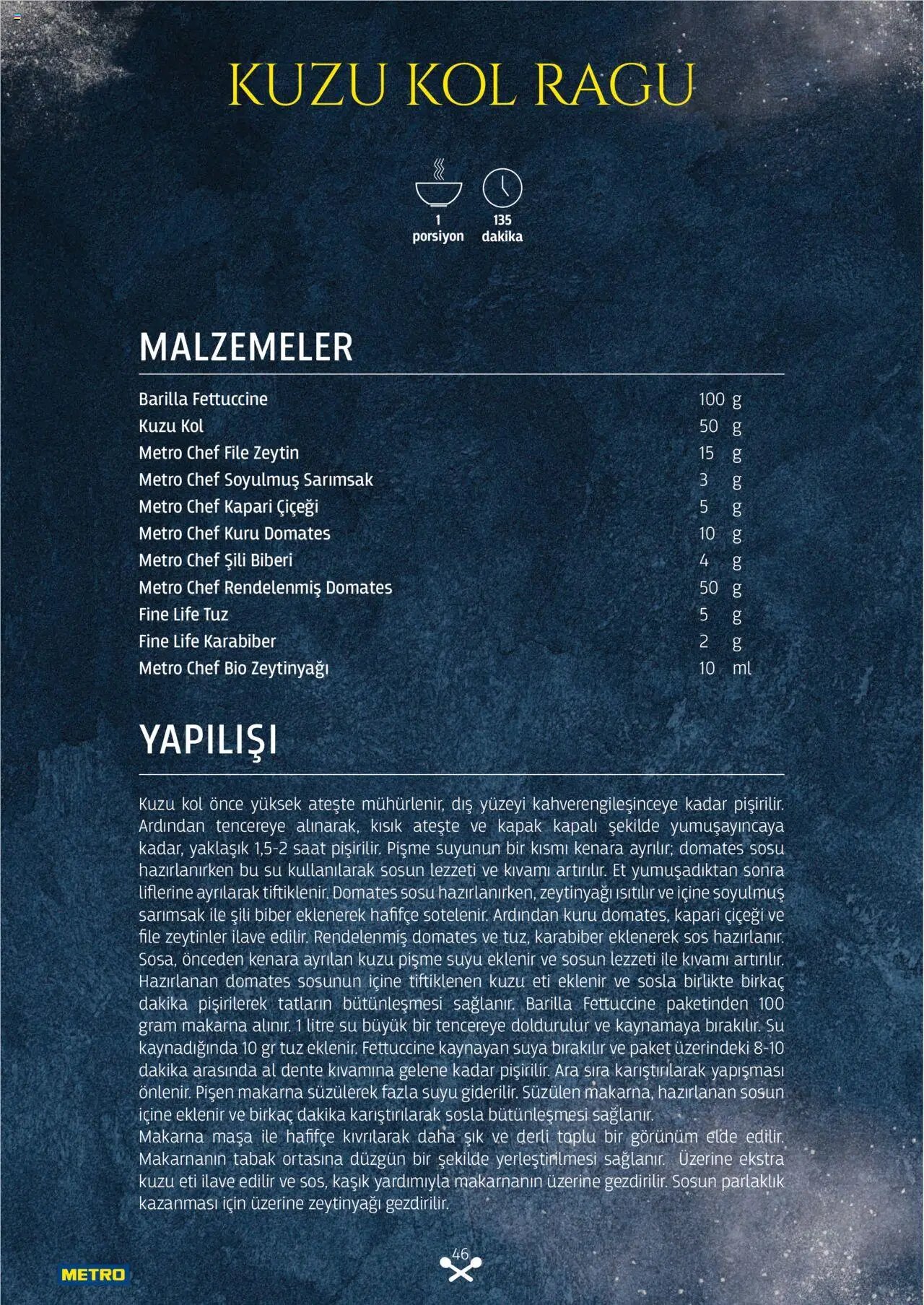 Metro Makarna Kataloğu 2025