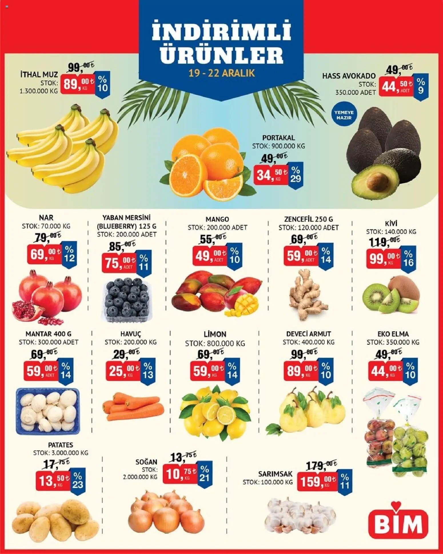 BİM - Meyve-Sebze, İndirim