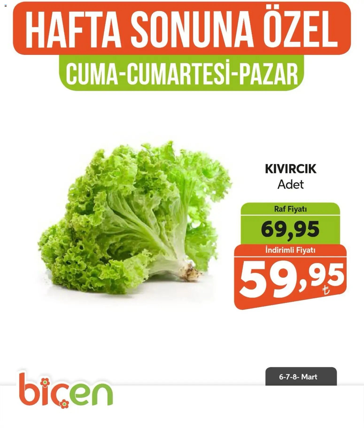 Biçen Market Hafta Sonuna Özel - Sebze İndirimi