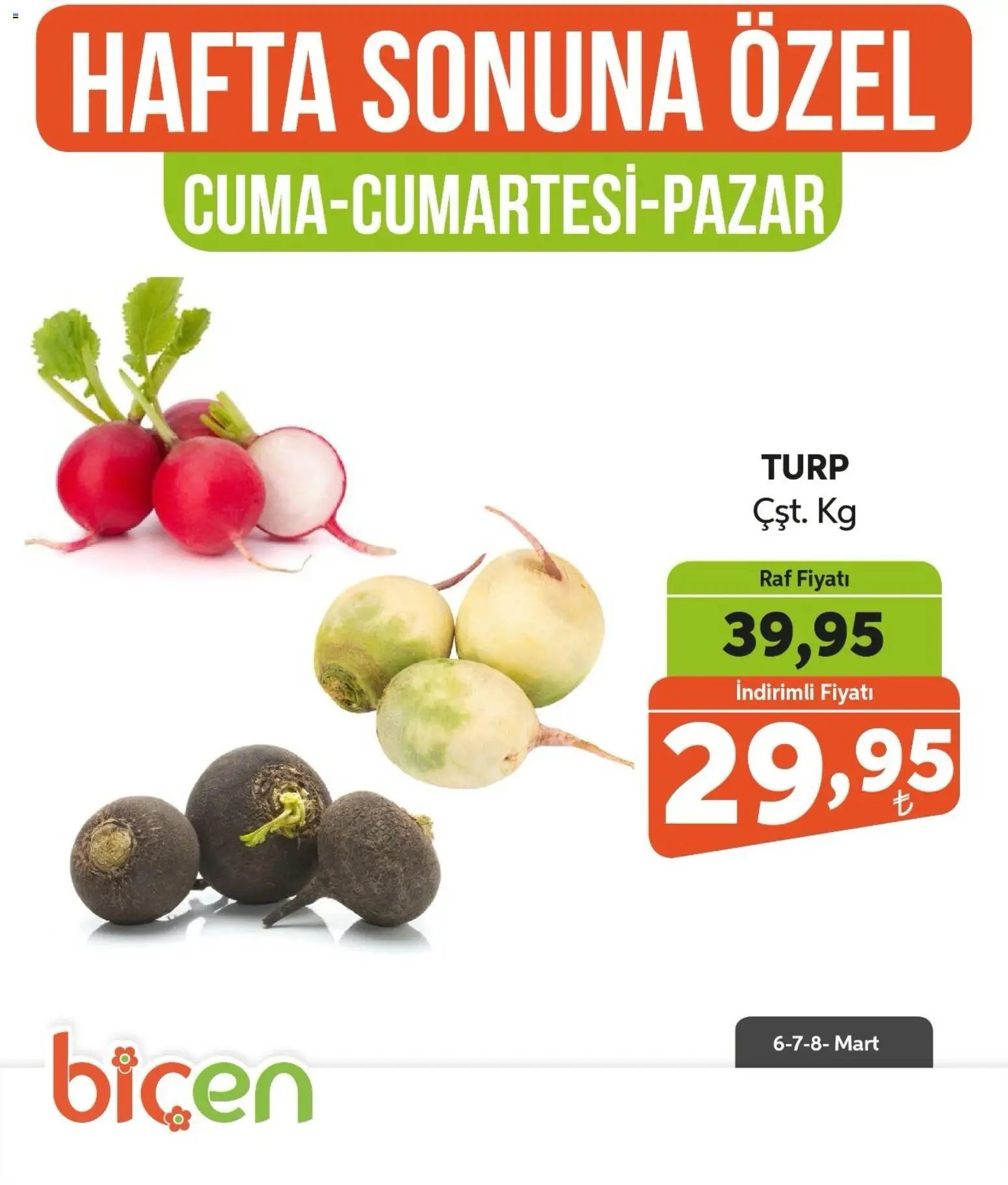 Biçen Market Hafta Sonuna Özel - Sebze İndirimi