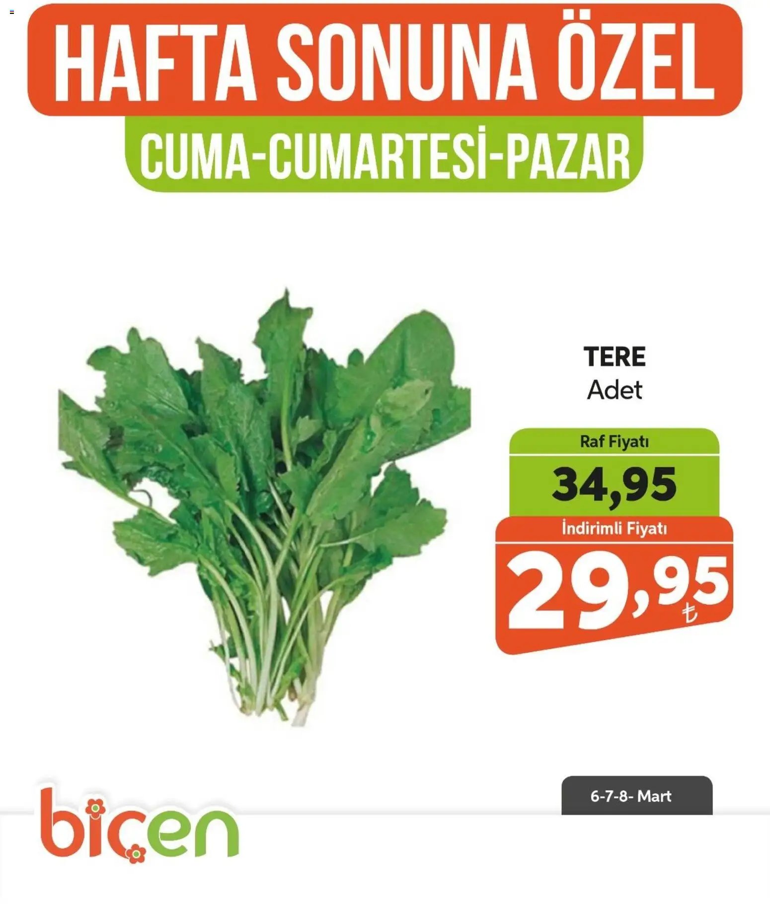 Biçen Market Hafta Sonuna Özel - Sebze İndirimi