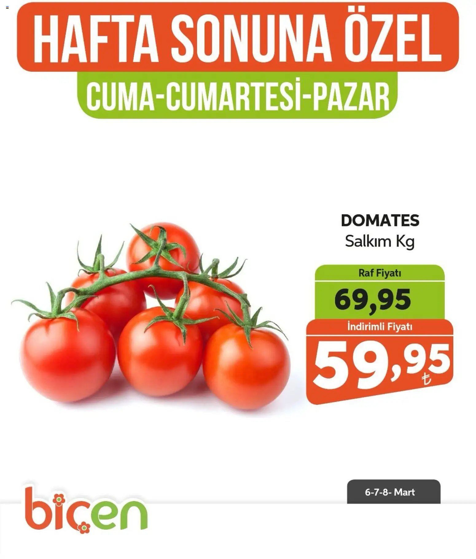 Biçen Market Hafta Sonuna Özel - Sebze İndirimi