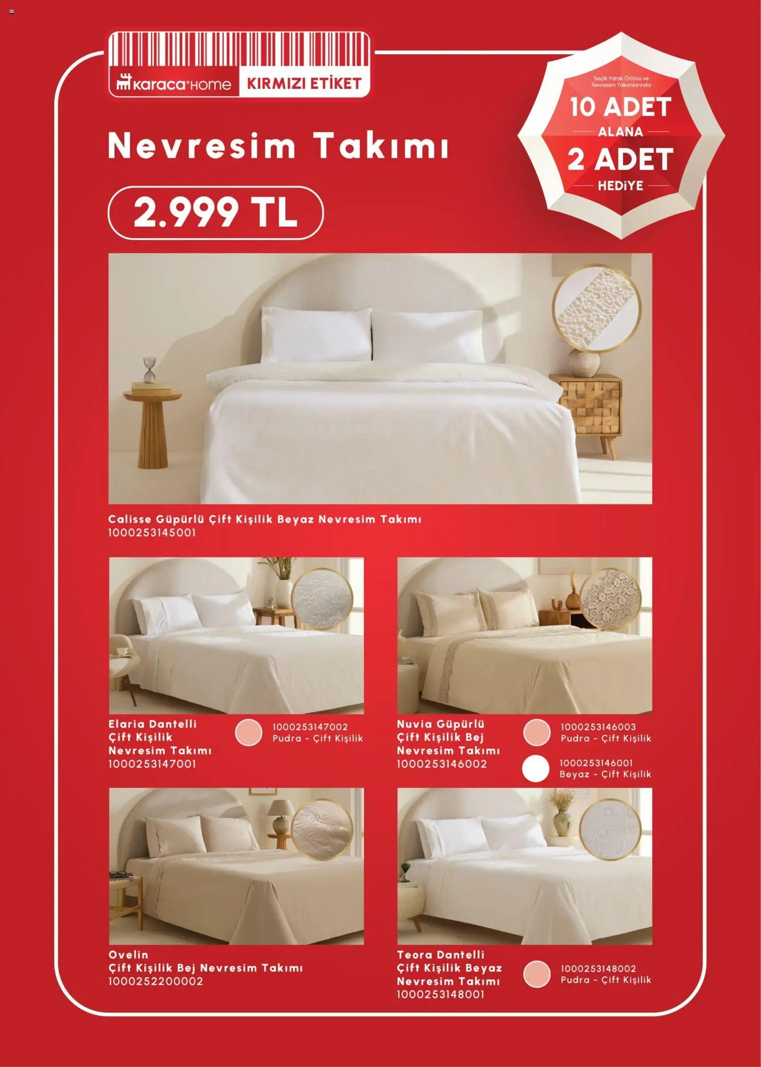 Karaca Home 10 Adet Alana 2 Adet Hediye