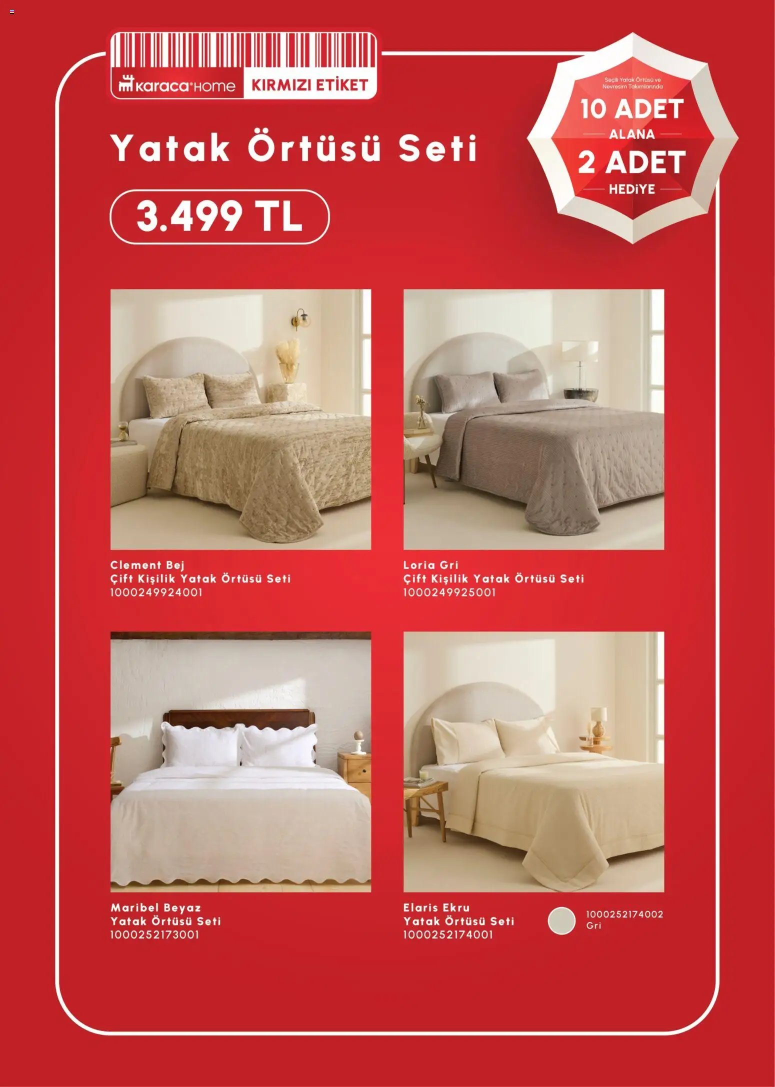 Karaca Home 10 Adet Alana 2 Adet Hediye
