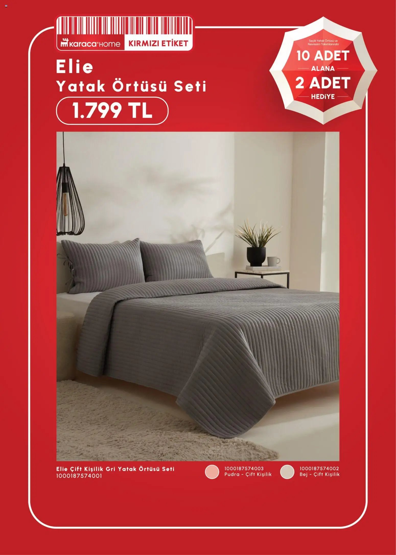 Karaca Home 10 Adet Alana 2 Adet Hediye