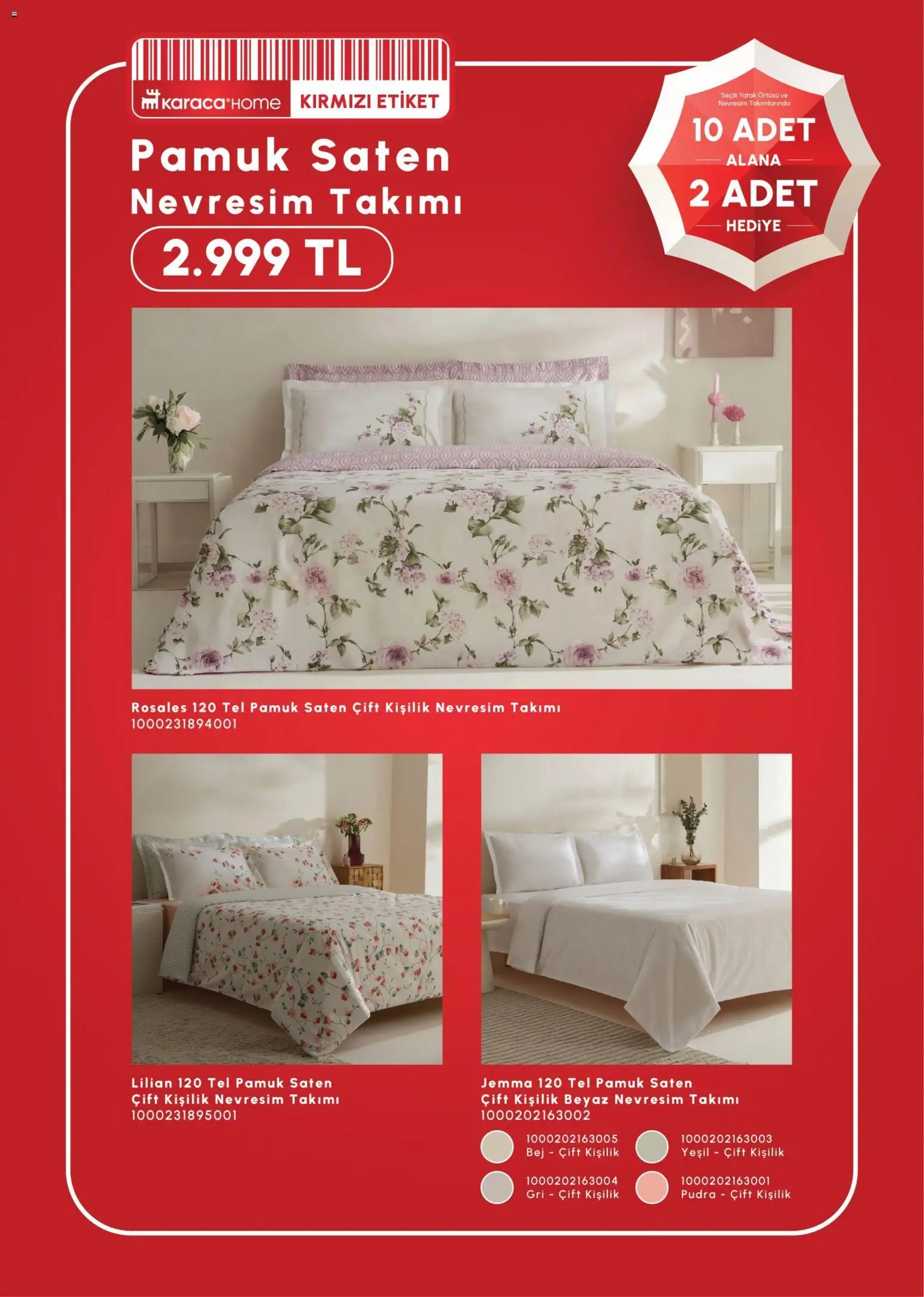 Karaca Home 10 Adet Alana 2 Adet Hediye