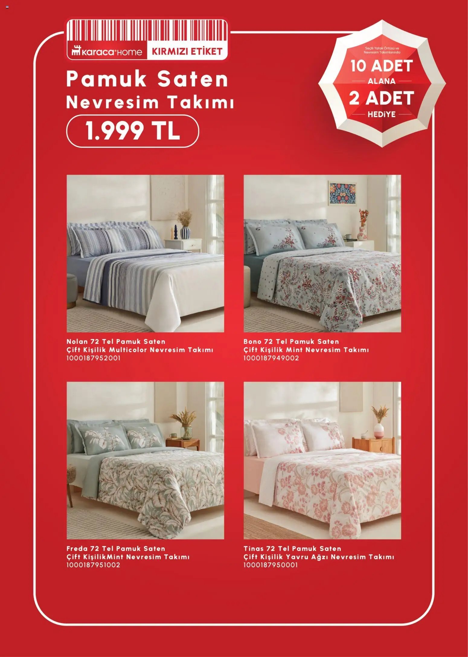 Karaca Home 10 Adet Alana 2 Adet Hediye