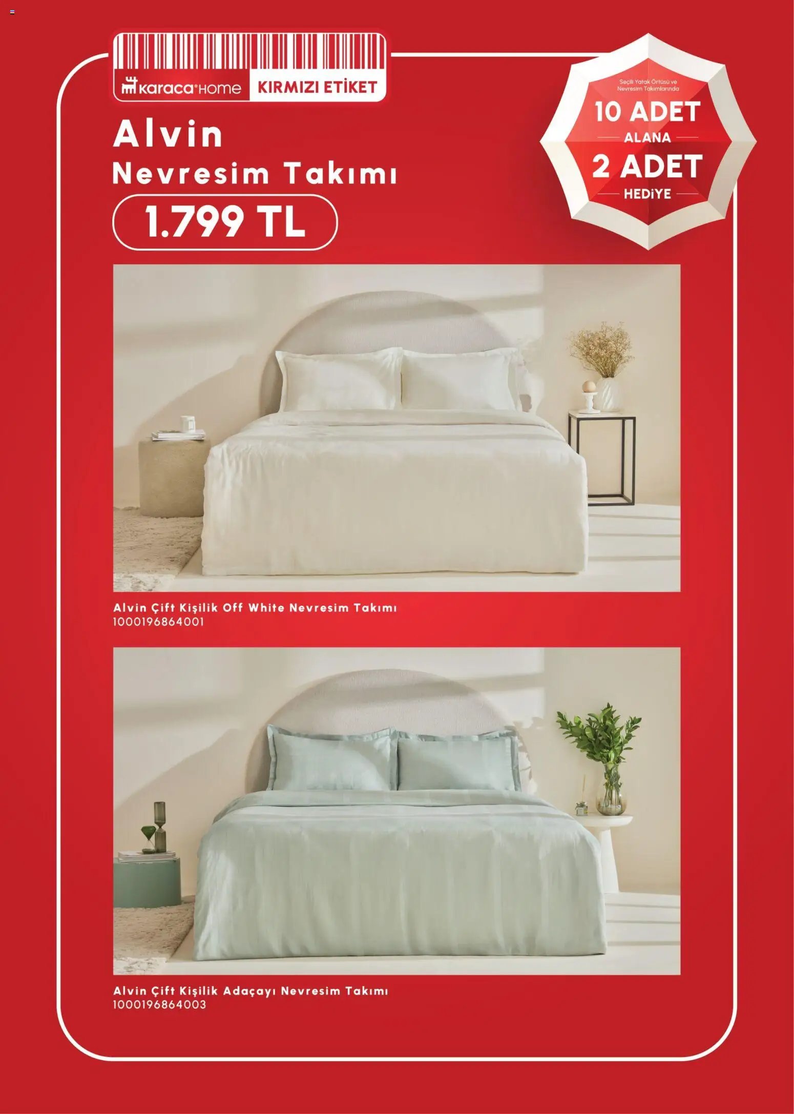 Karaca Home 10 Adet Alana 2 Adet Hediye