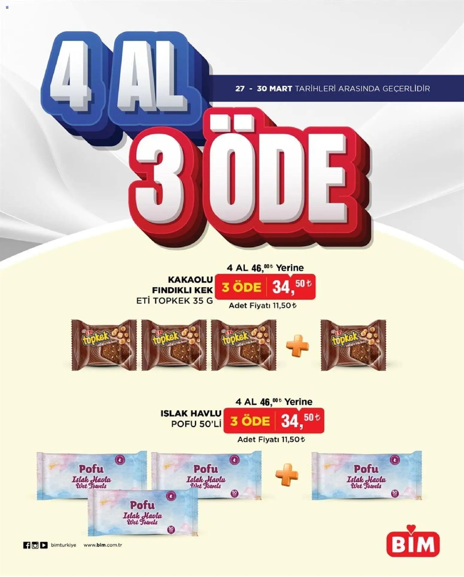 BİM - 27-30 Mart, İndirim