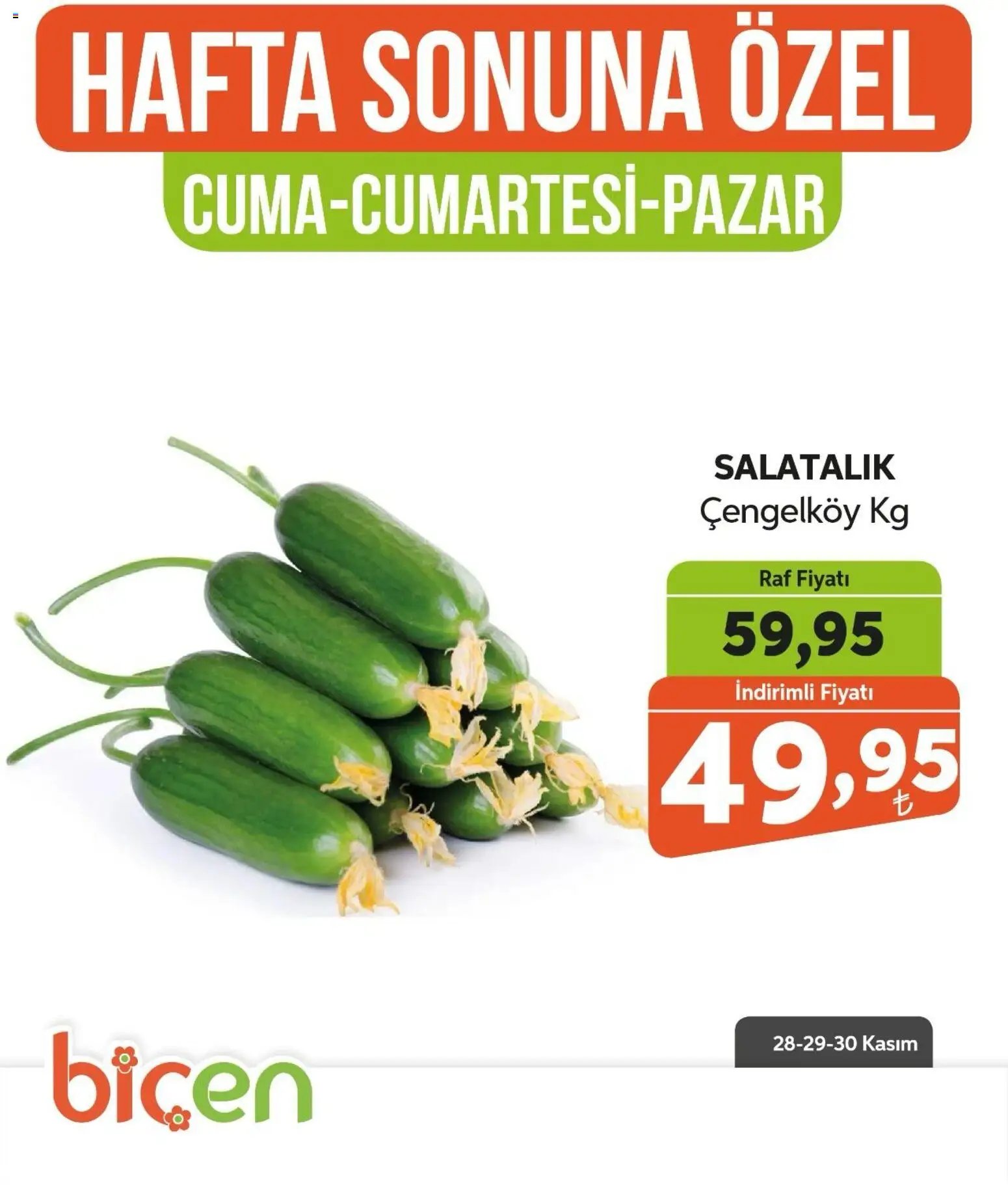Biçen Market Hafta Sonuna Özel -Sebze İndirimi