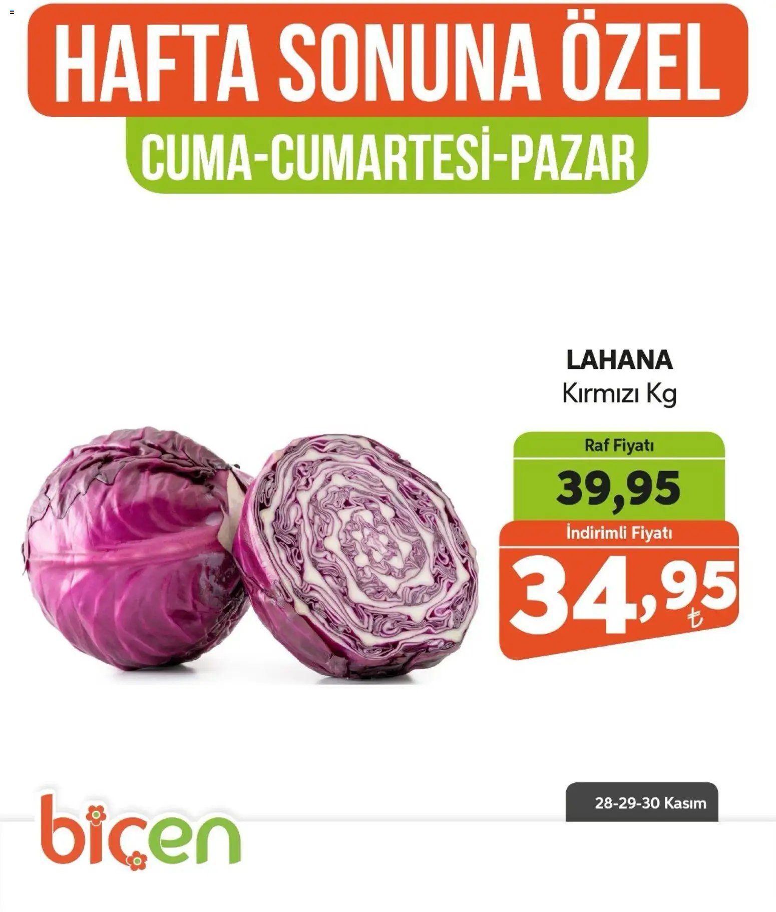 Biçen Market Hafta Sonuna Özel -Sebze İndirimi