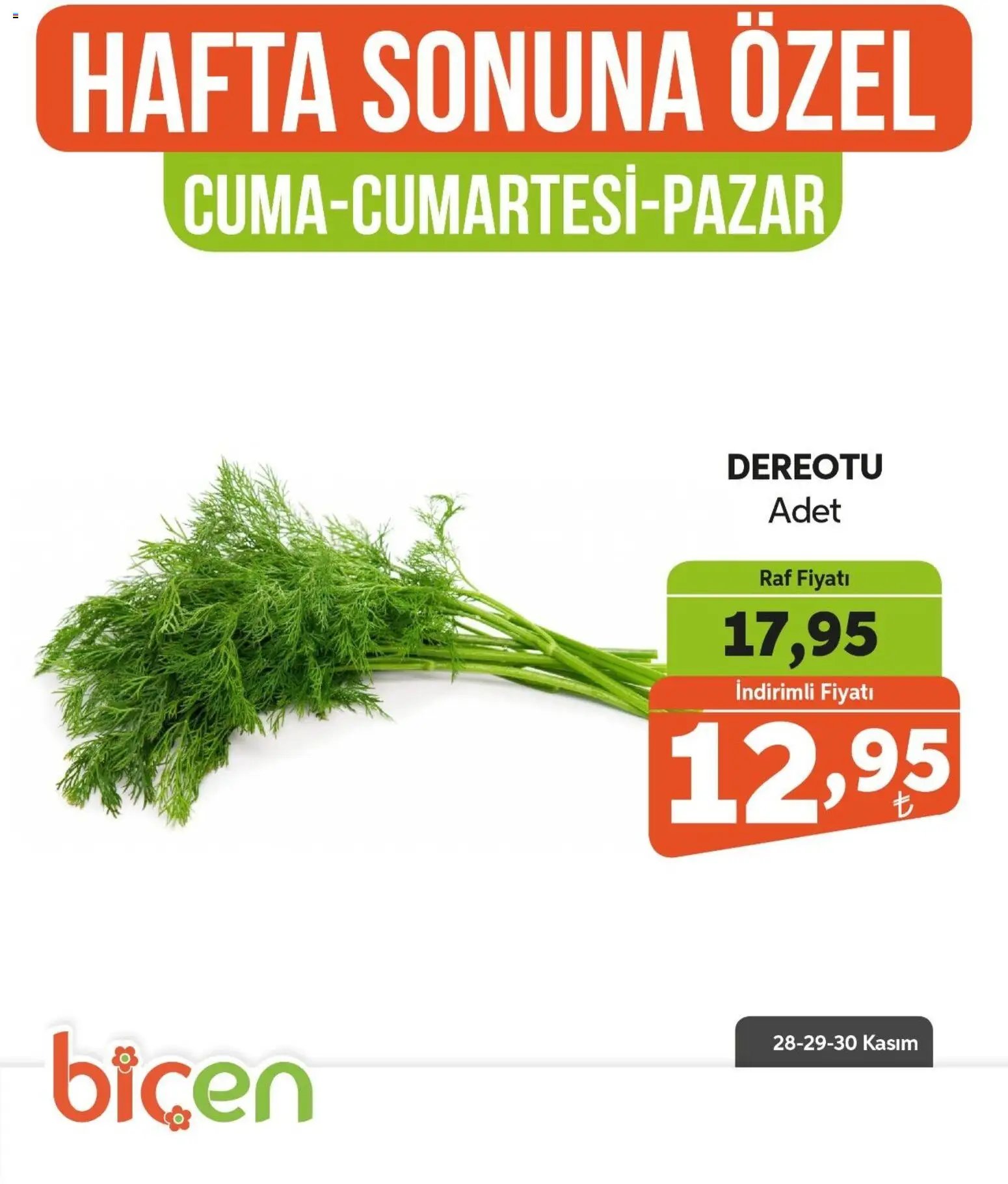 Biçen Market Hafta Sonuna Özel -Sebze İndirimi