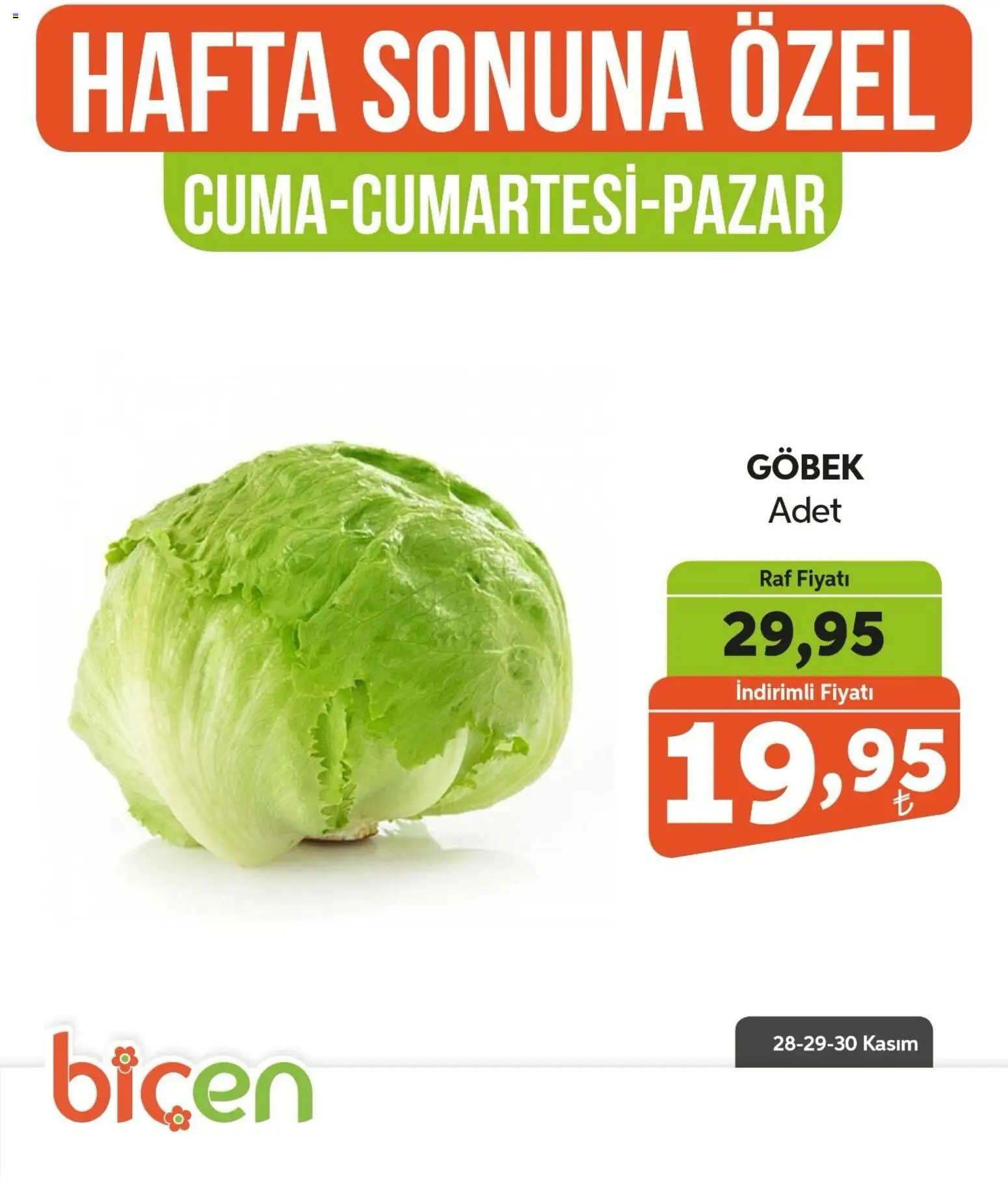 Biçen Market Hafta Sonuna Özel -Sebze İndirimi