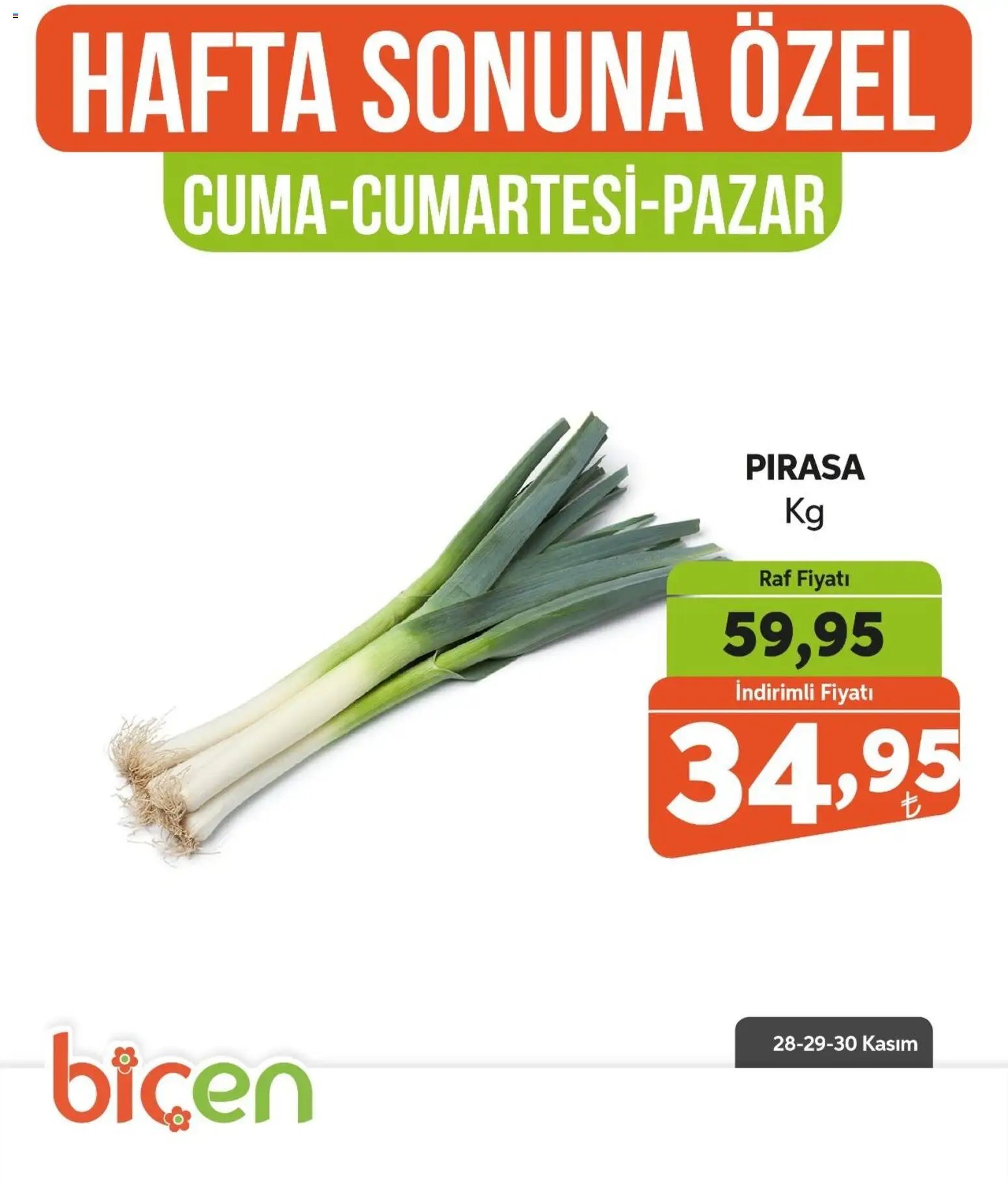 Biçen Market Hafta Sonuna Özel -Sebze İndirimi
