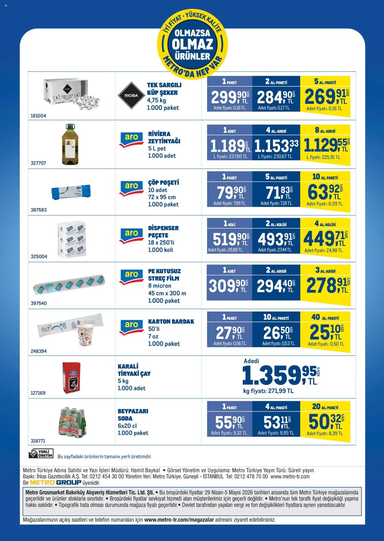 Metro - Olmazsa Olmaz Ürünler