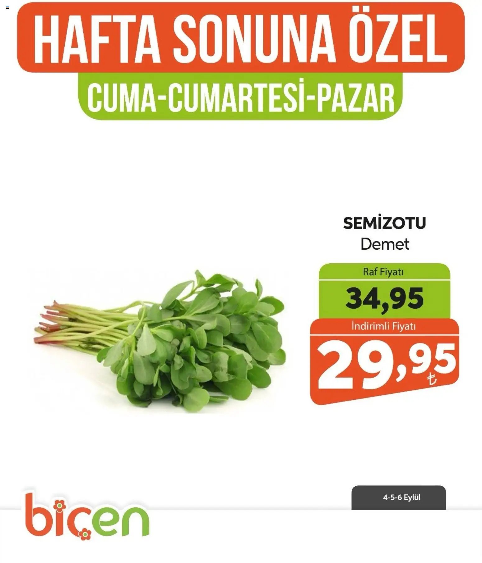 Biçen Market - Hafta Sonuna Özel - Sebze İndirimi