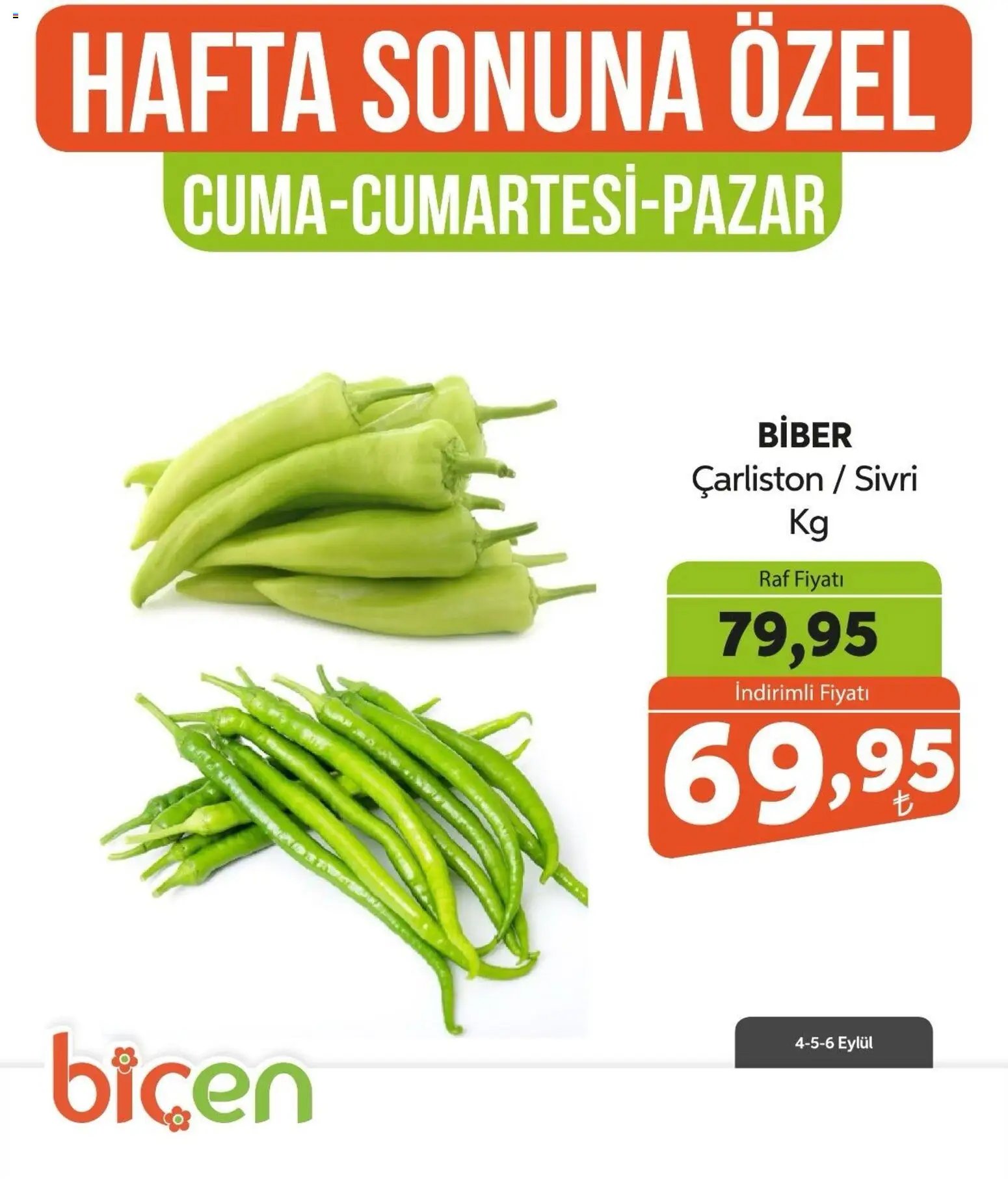 Biçen Market - Hafta Sonuna Özel - Sebze İndirimi