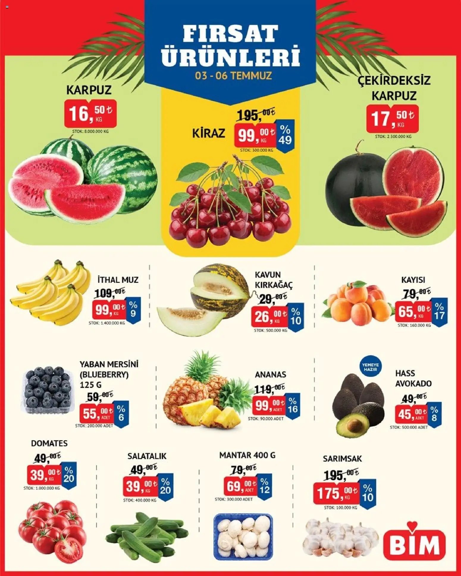 BİM - Meyve Sebze, İndirim