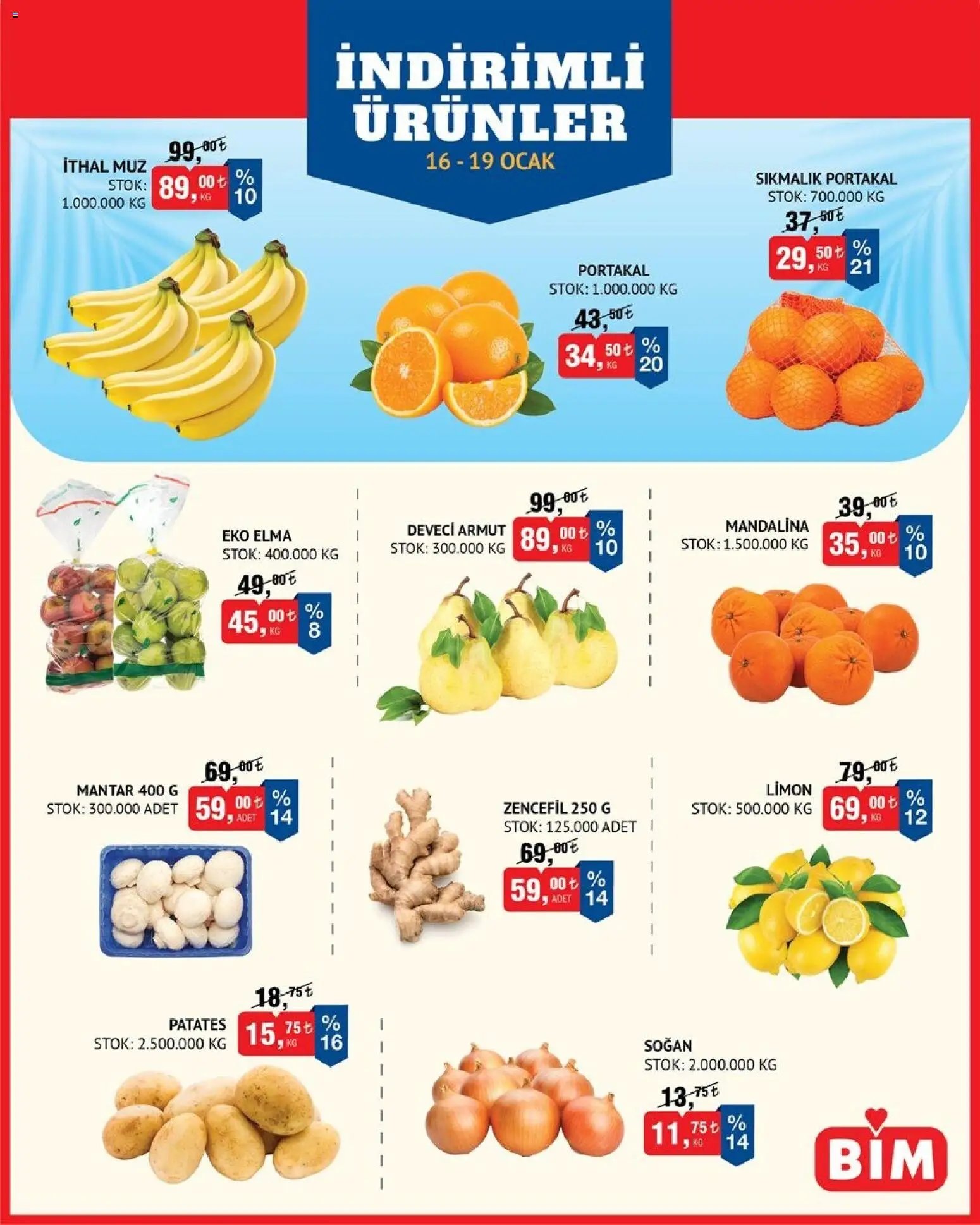 BİM - Meyve-Sebze, İndirim