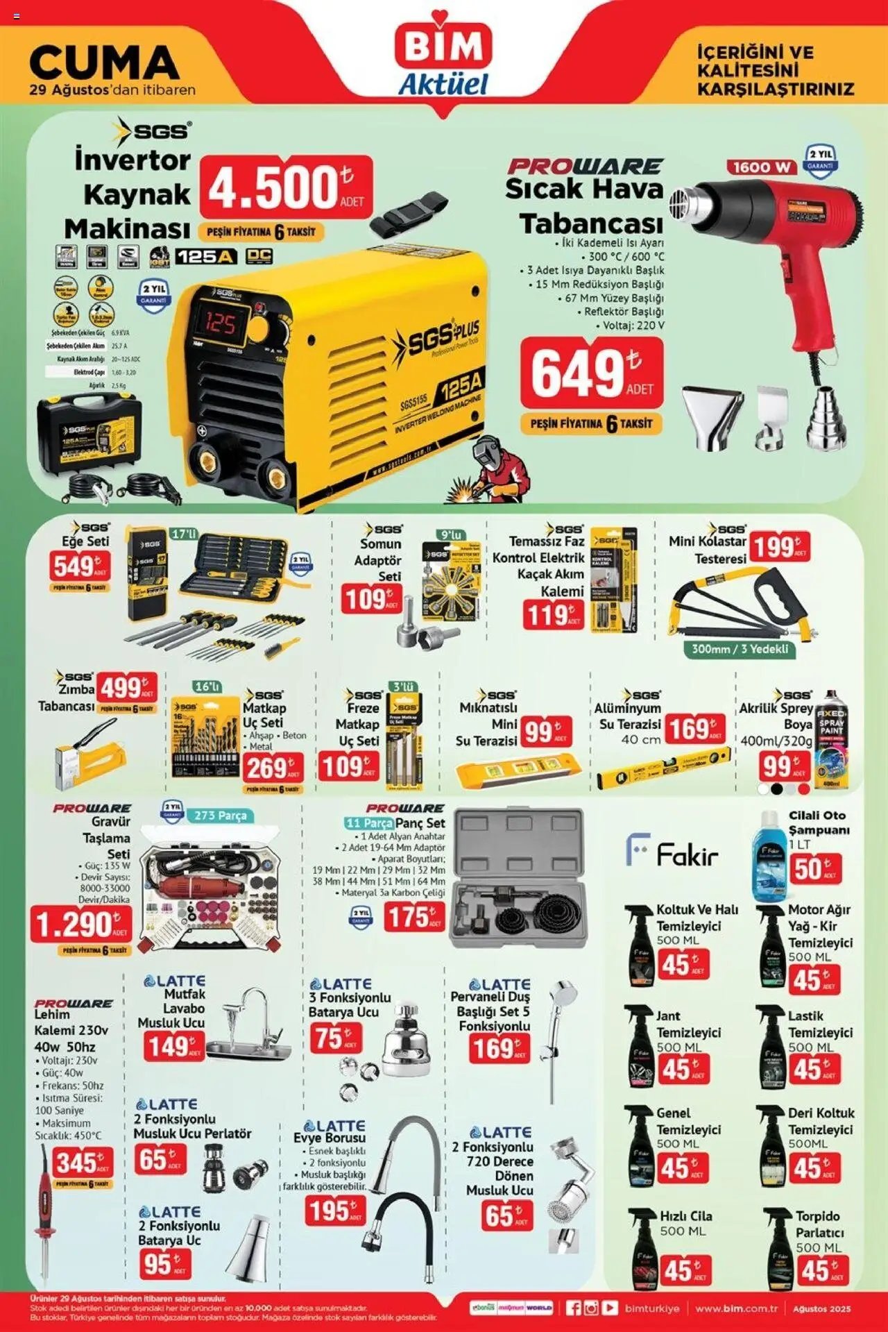 BİM - 29 Ağustos Cuma, Aktüel