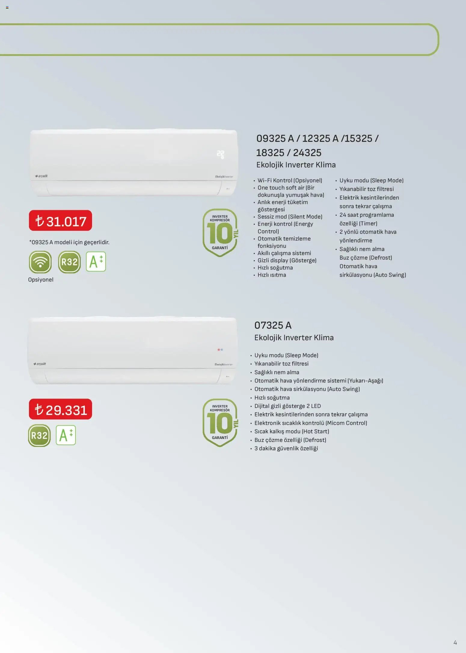 Arçelik İklimlendirme Kataloğu