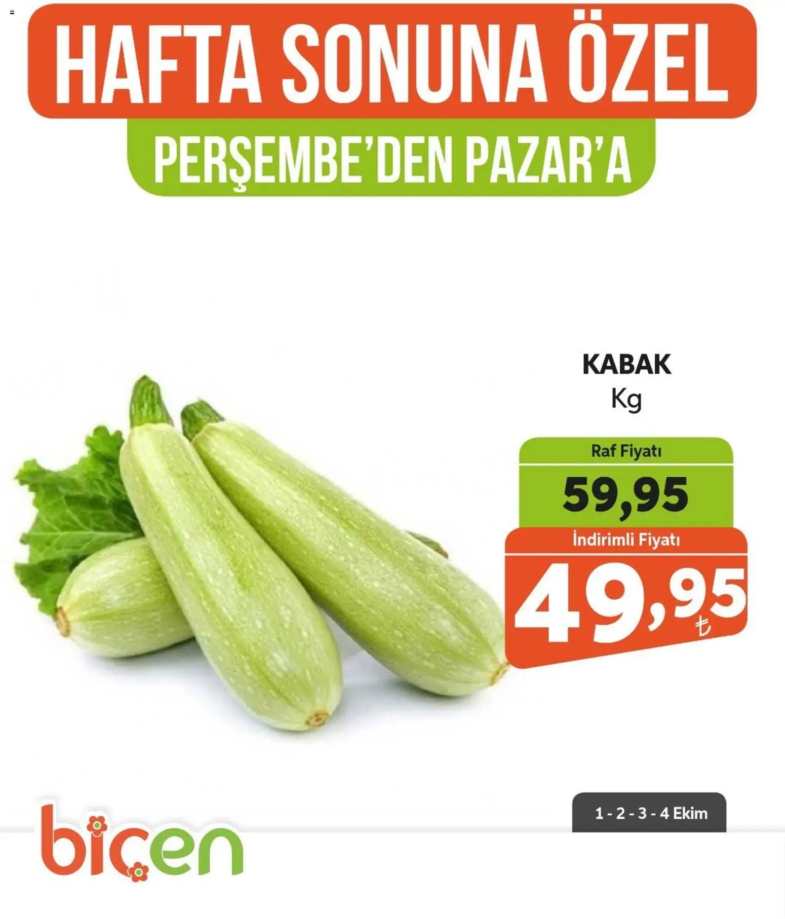 Biçen Market - Hafta Sonuna Özel - Sebze İndirimi