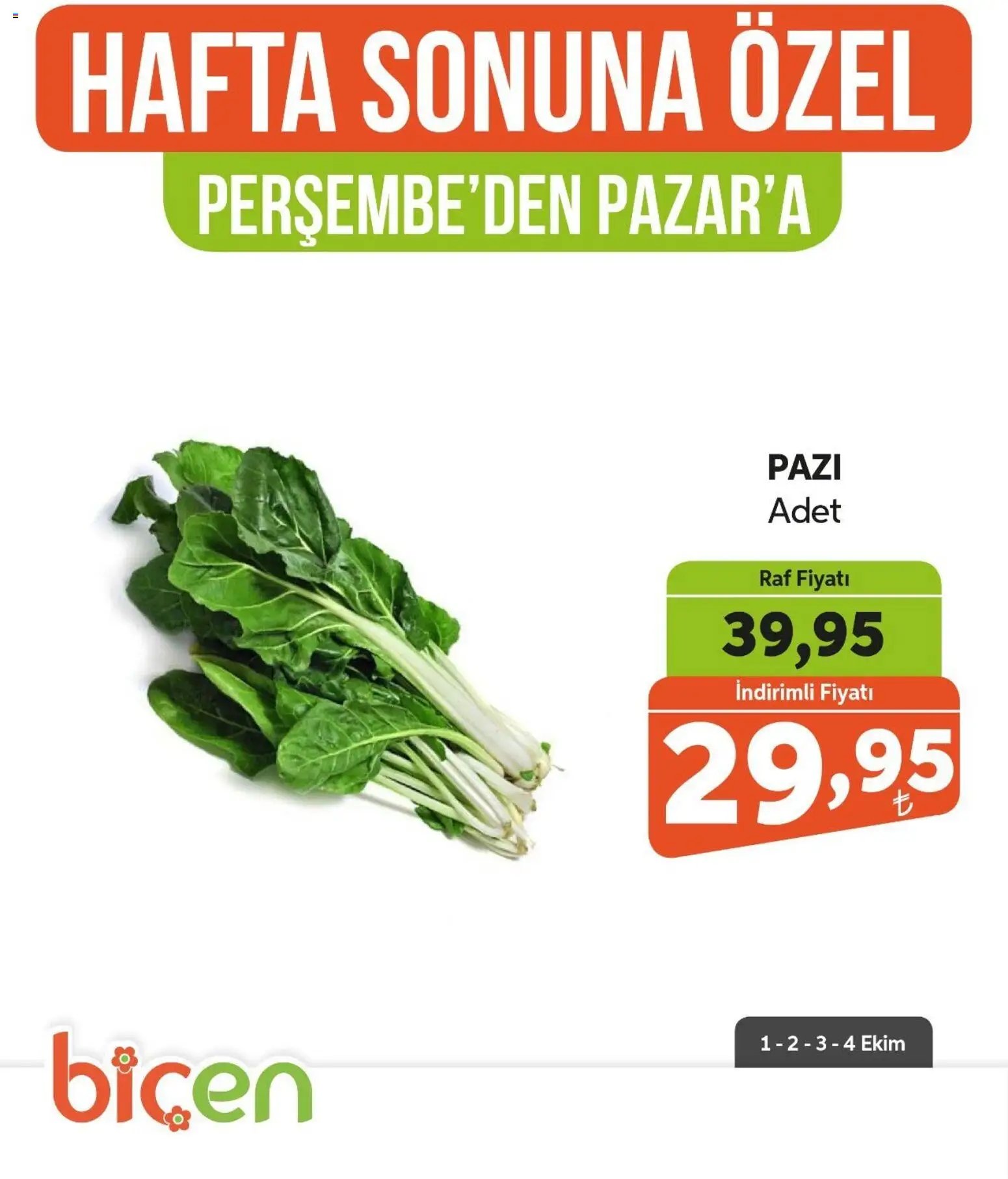 Biçen Market - Hafta Sonuna Özel - Sebze İndirimi