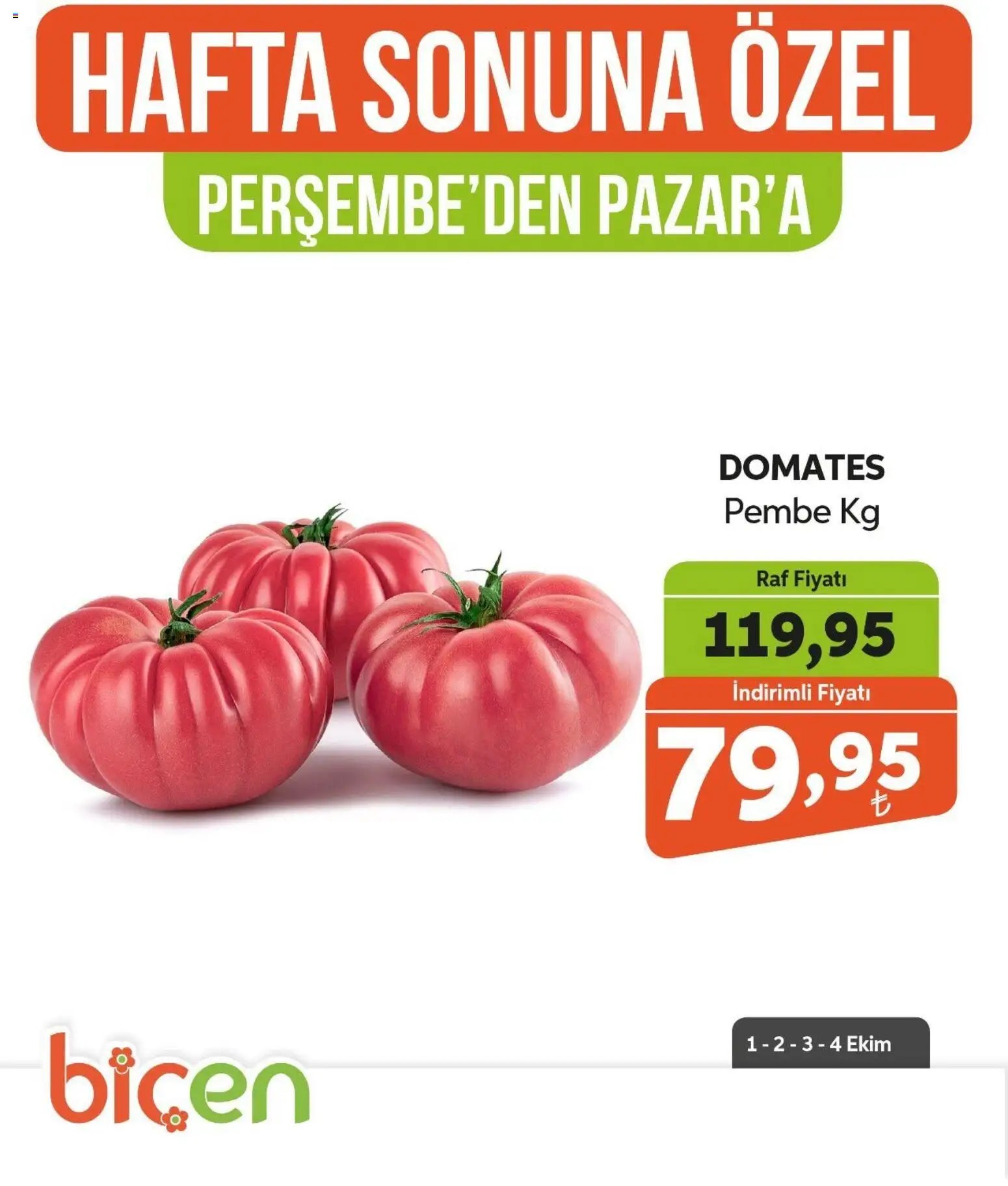 Biçen Market - Hafta Sonuna Özel - Sebze İndirimi