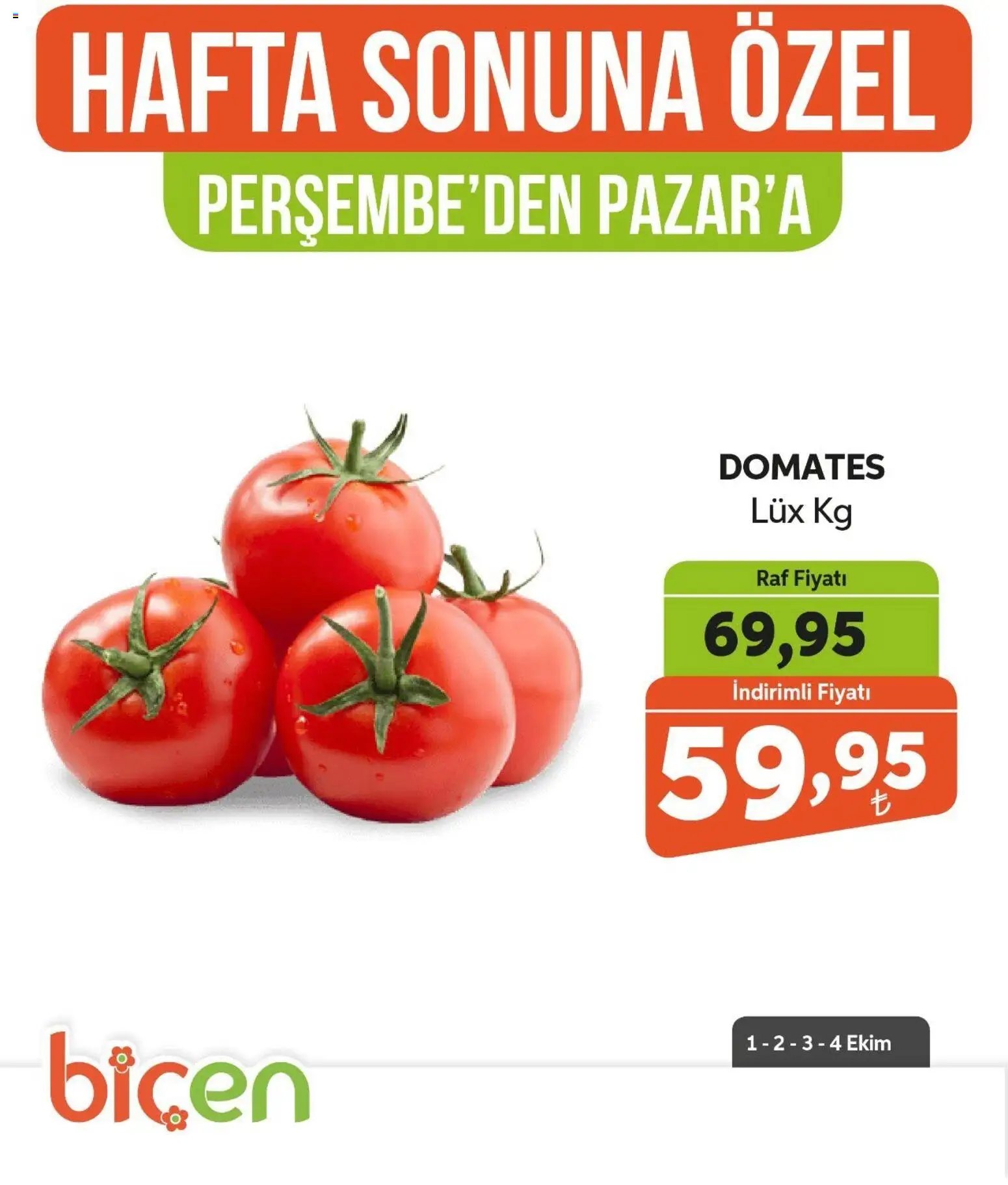 Biçen Market - Hafta Sonuna Özel - Sebze İndirimi