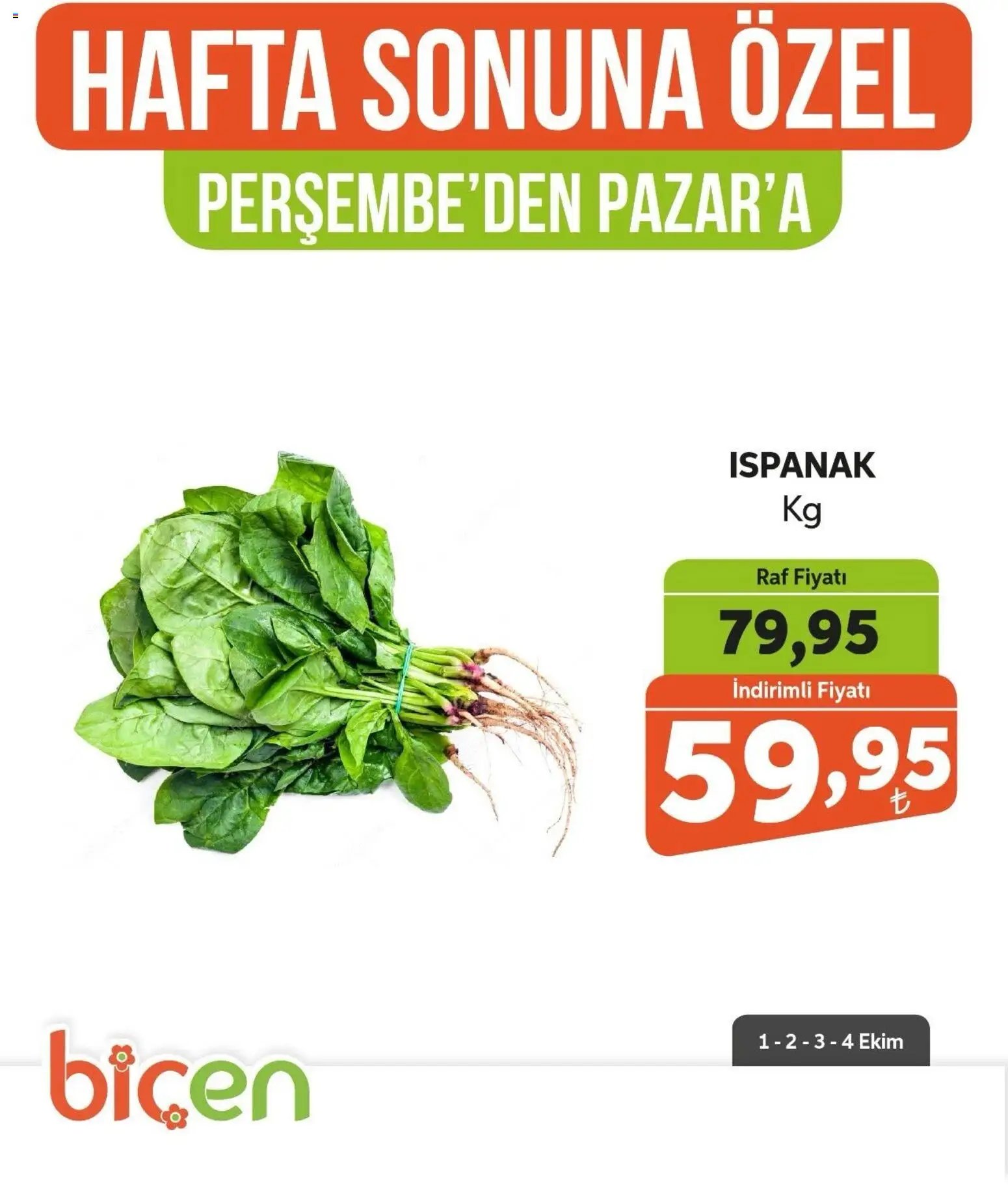 Biçen Market - Hafta Sonuna Özel - Sebze İndirimi