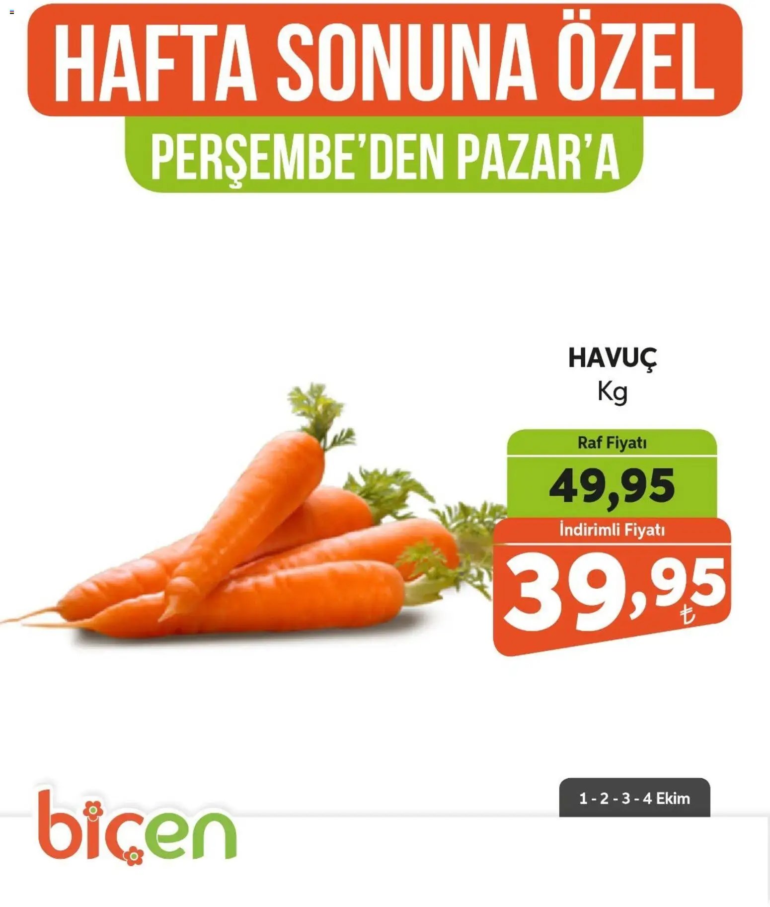 Biçen Market - Hafta Sonuna Özel - Sebze İndirimi