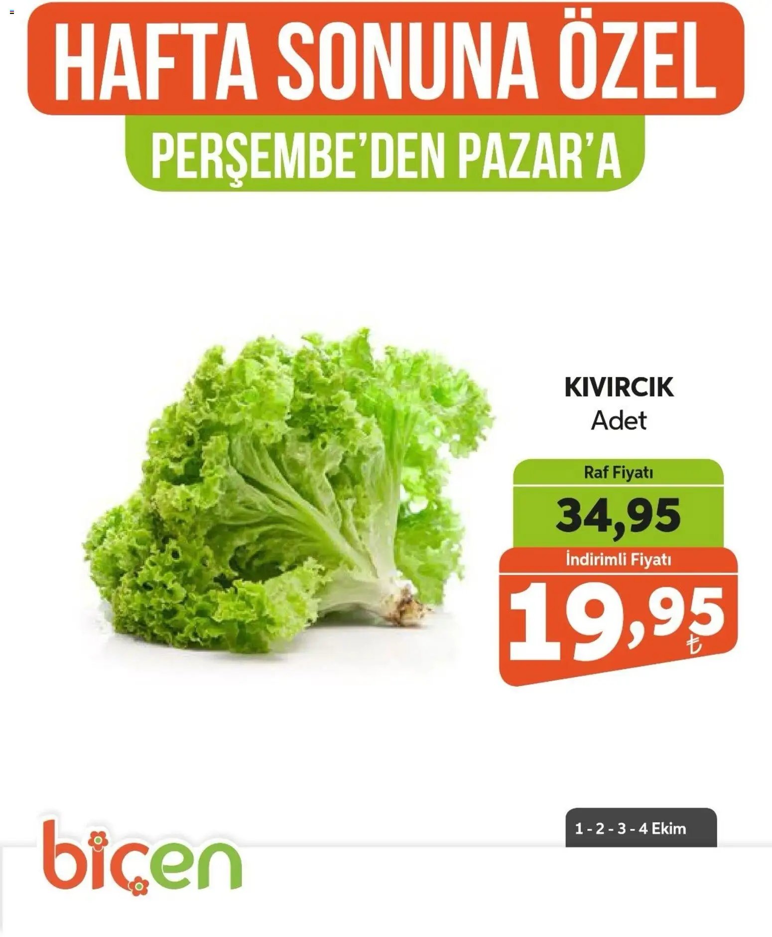 Biçen Market - Hafta Sonuna Özel - Sebze İndirimi