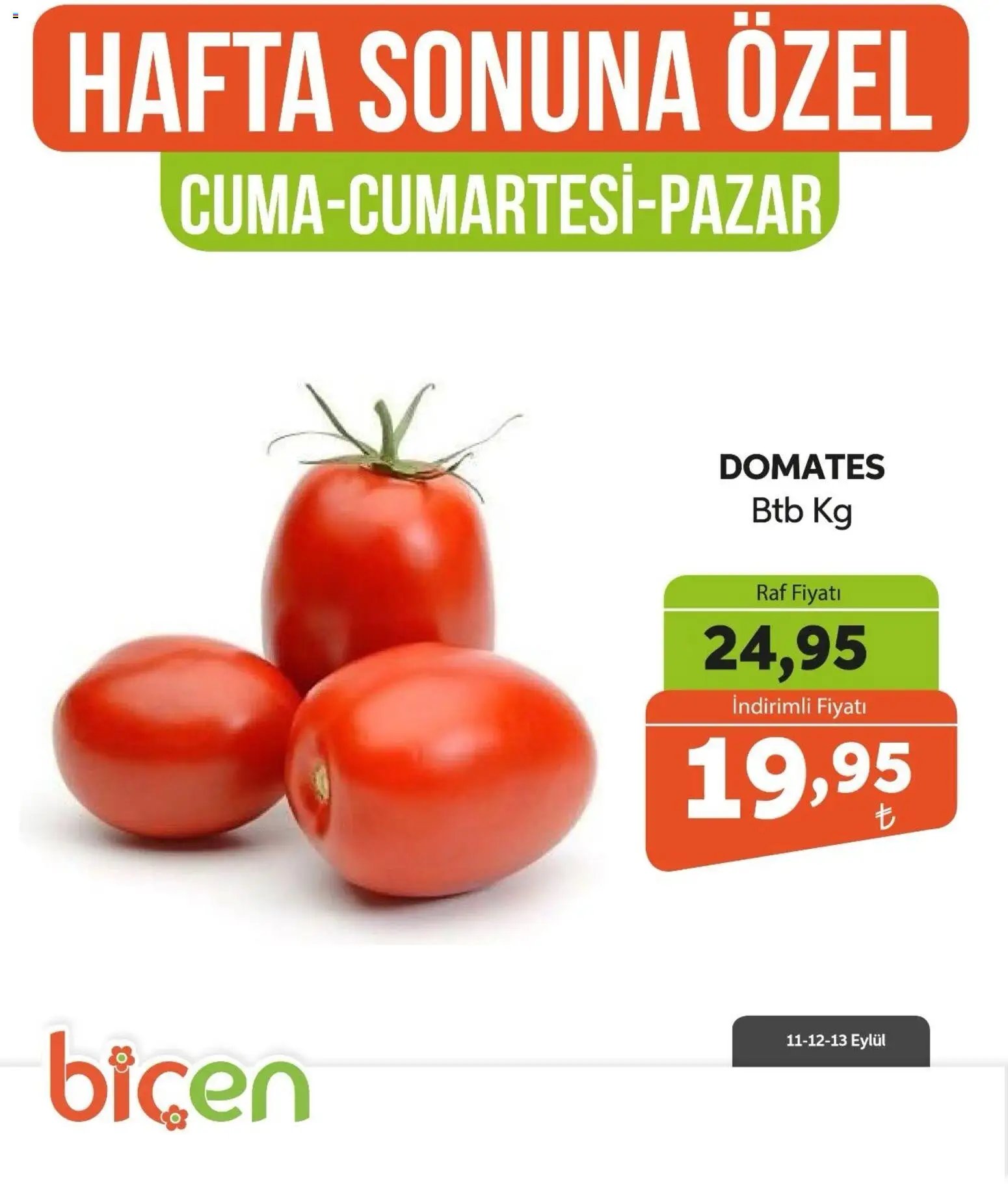 Biçen Market - Hafta Sonuna Özel - Sebze İndirimi
