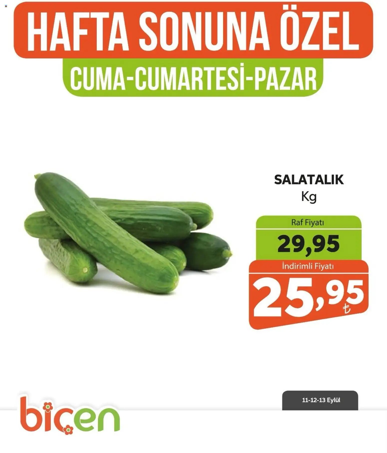 Biçen Market - Hafta Sonuna Özel - Sebze İndirimi