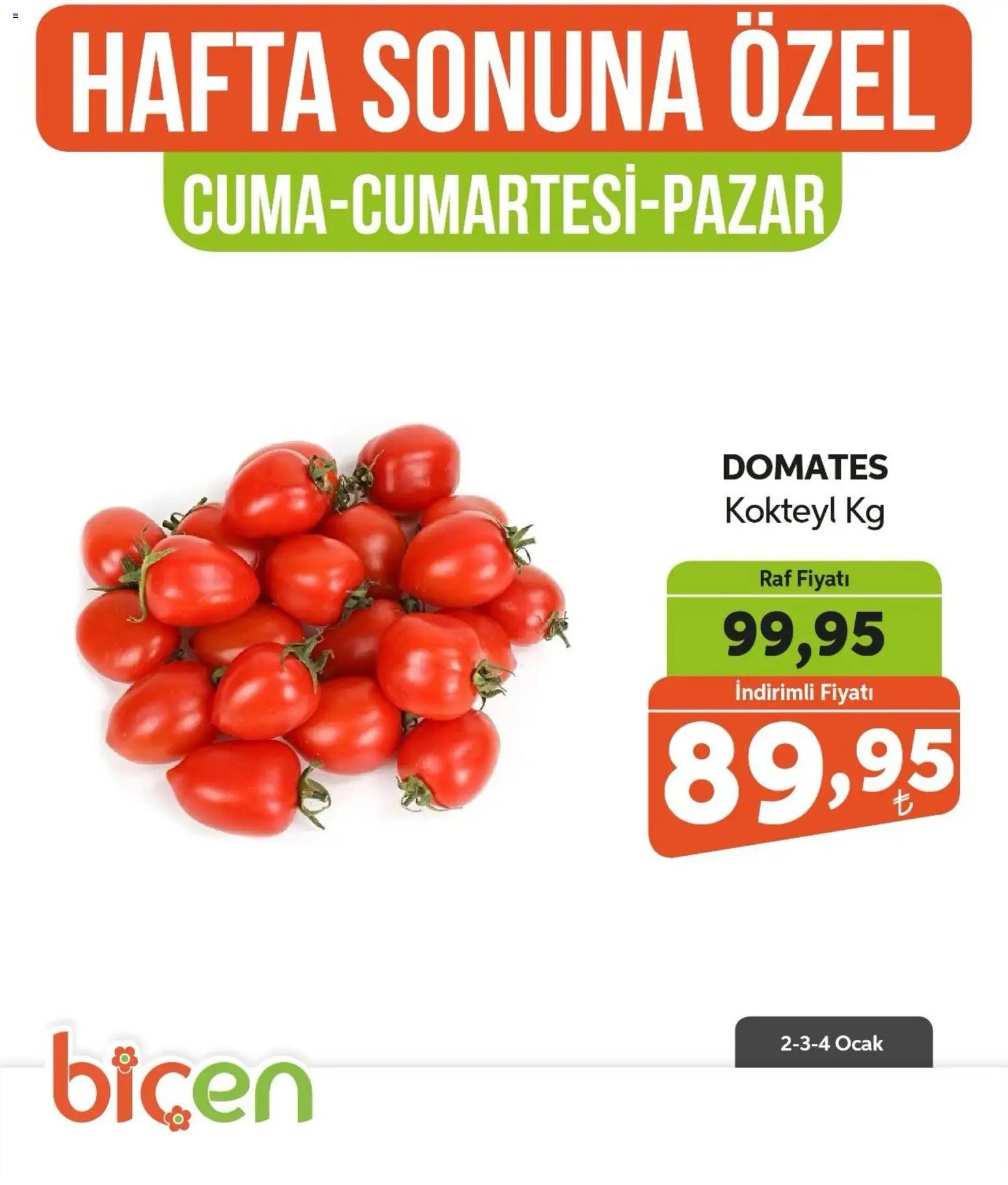 Biçen Market Hafta Sonuna Özel -Sebze İndirimi