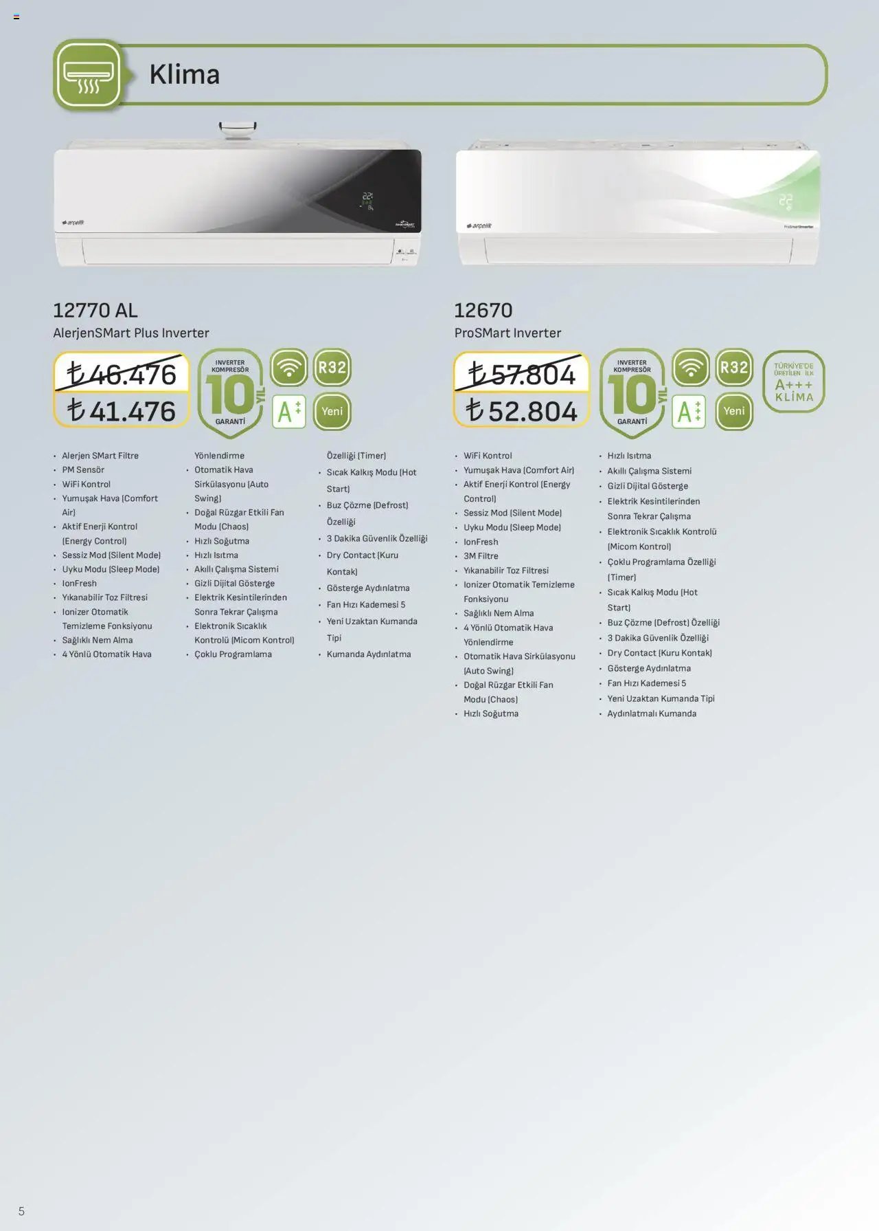 Arçelik İklimlendirme Kataloğu