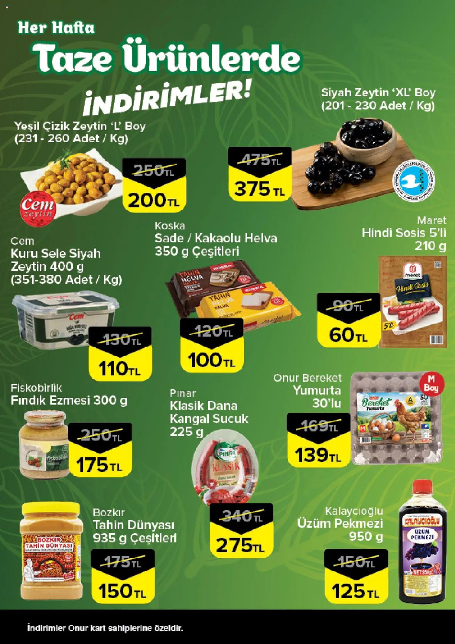 Onur Market Taze Ürünlerde İndirimler - Trakya