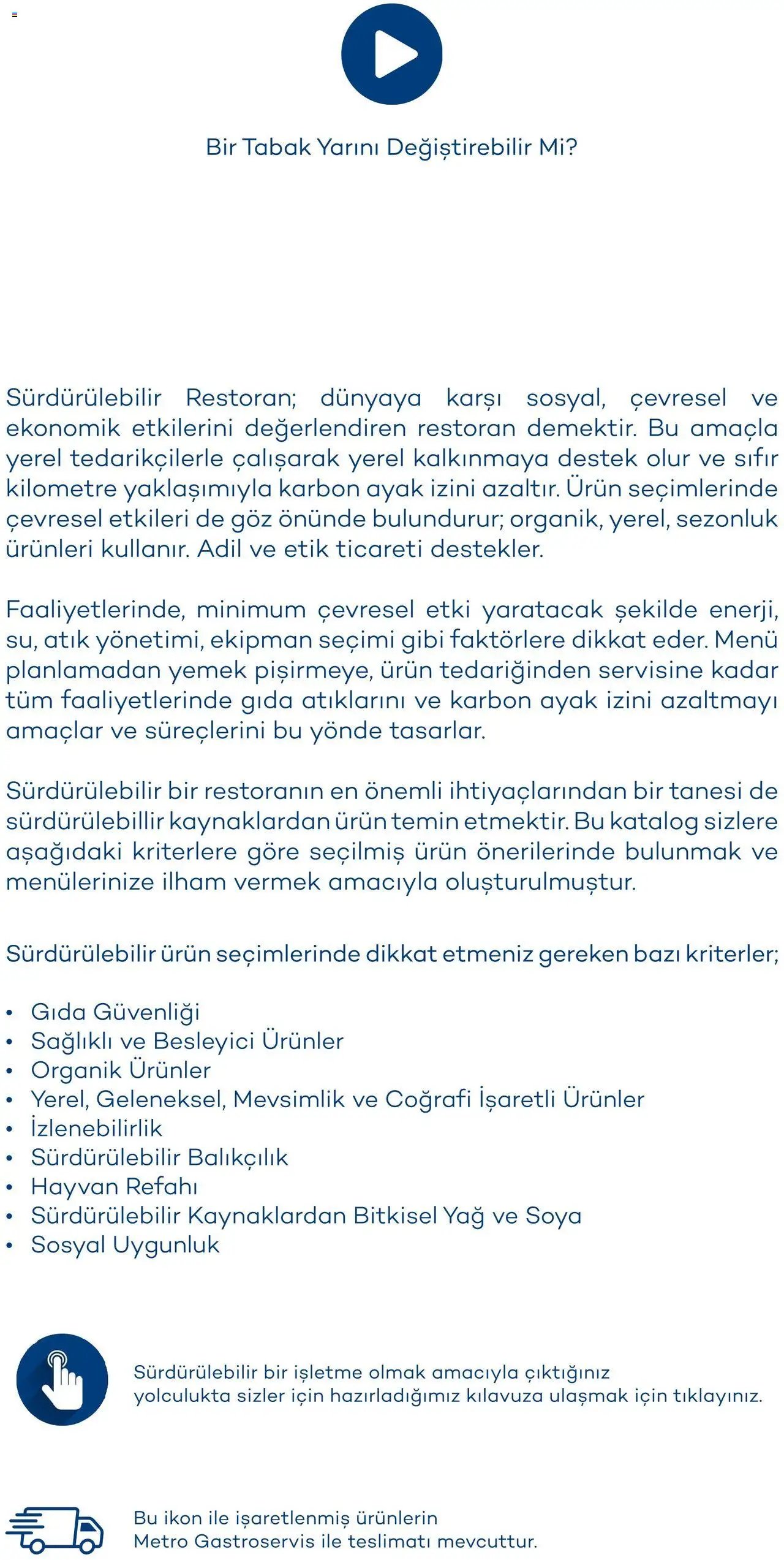 Metro Sürdürülebilir Ürünler Kataloğu