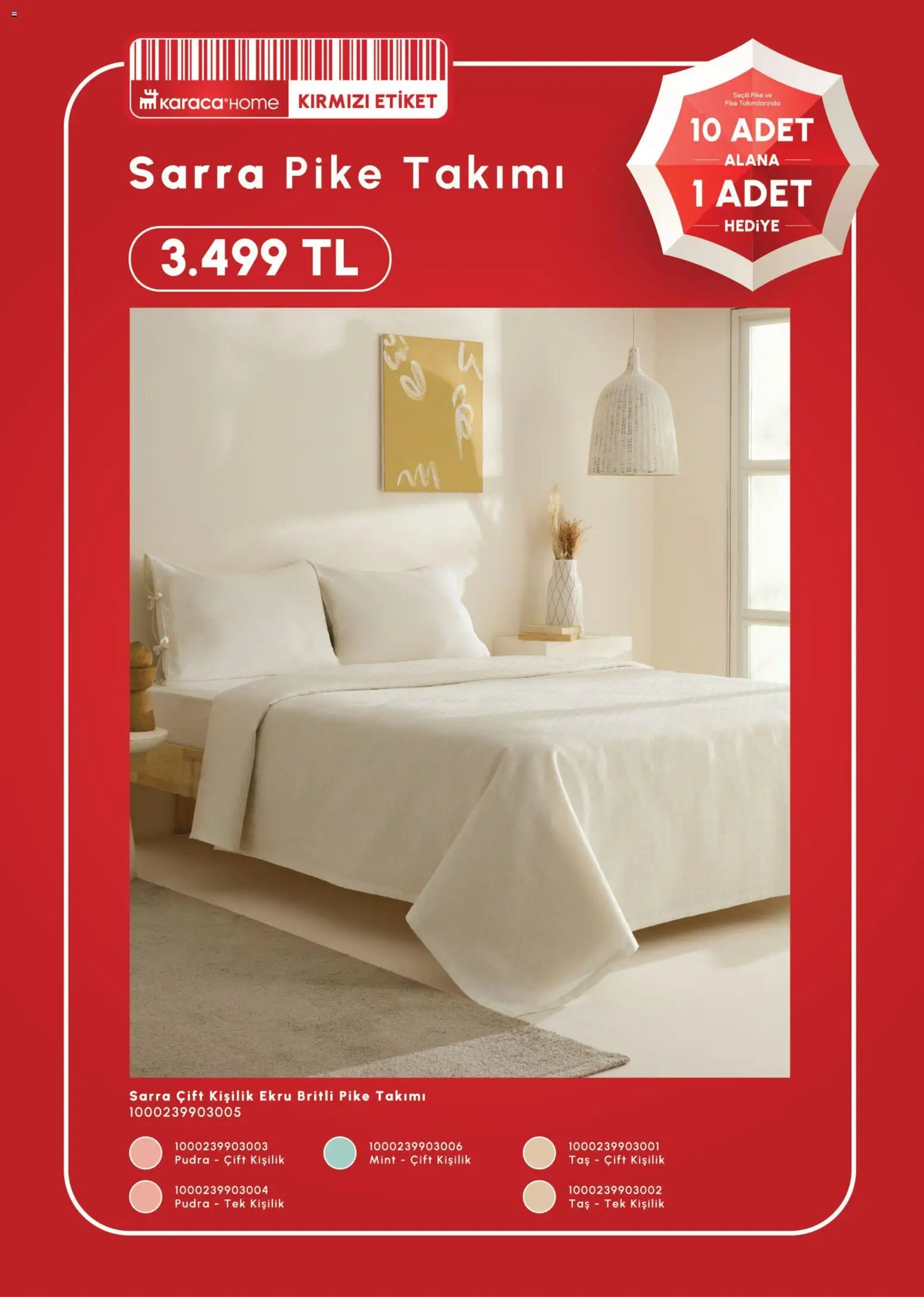 Karaca Home 10 Adet Alana 1 Adet Hediye