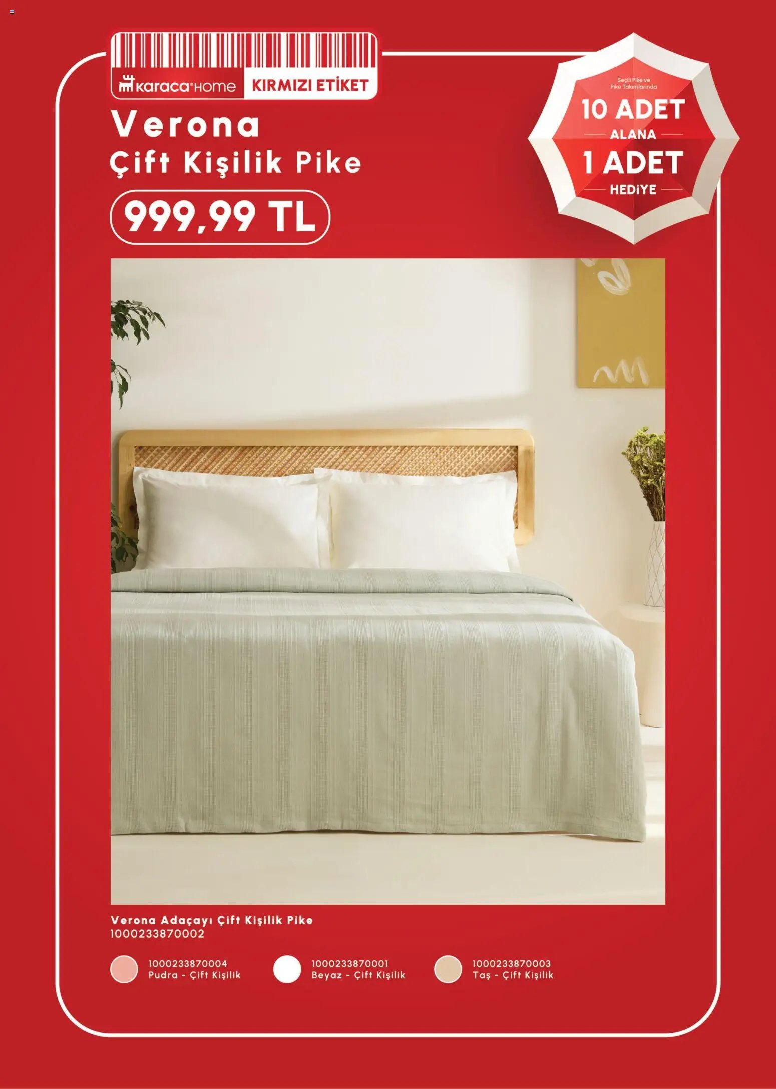 Karaca Home 10 Adet Alana 1 Adet Hediye