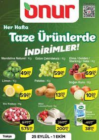 Onur Market Katalog Taze Ürünlerde İndirimler - Trakya