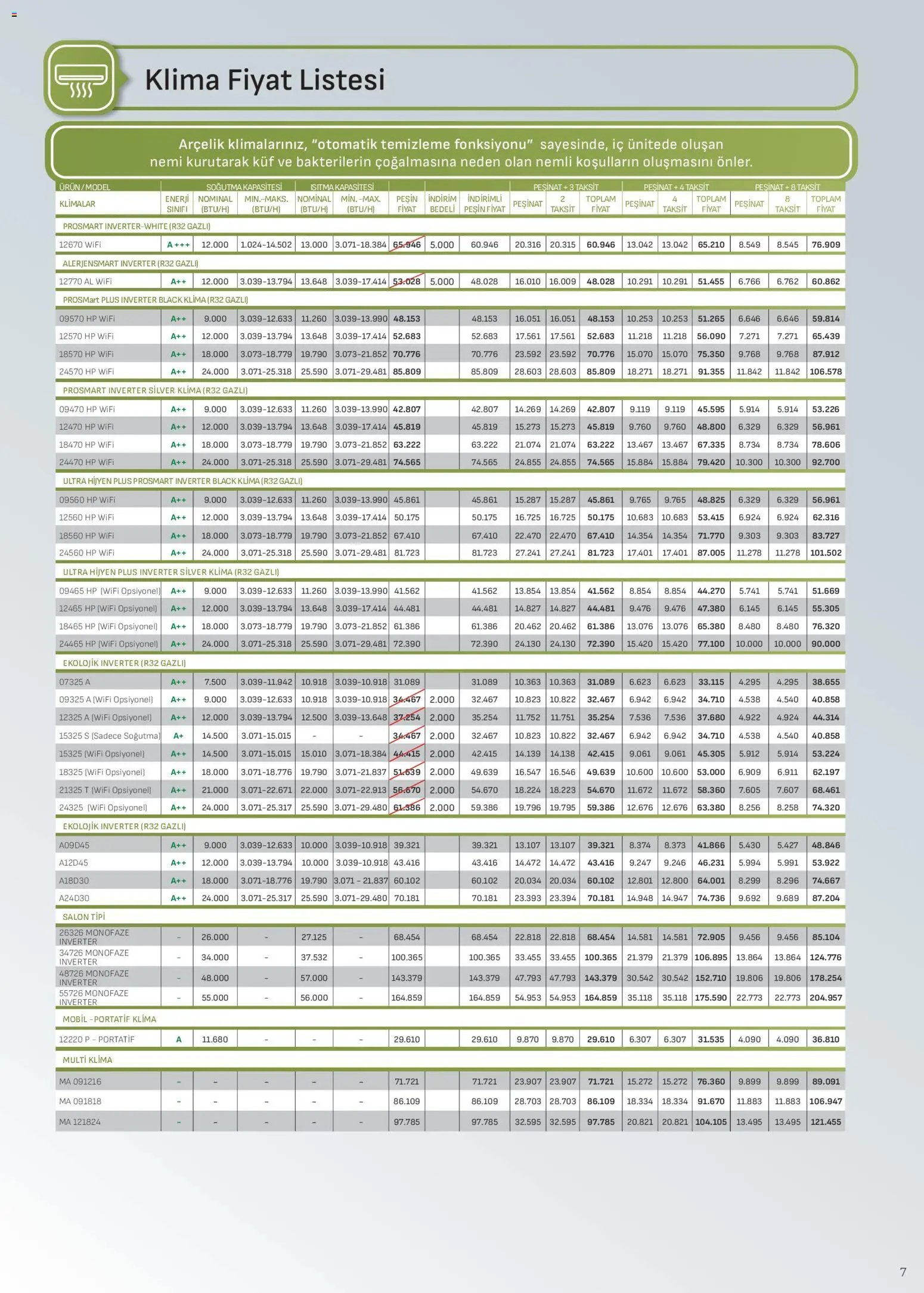Arçelik - İklimlendirme Kataloğu