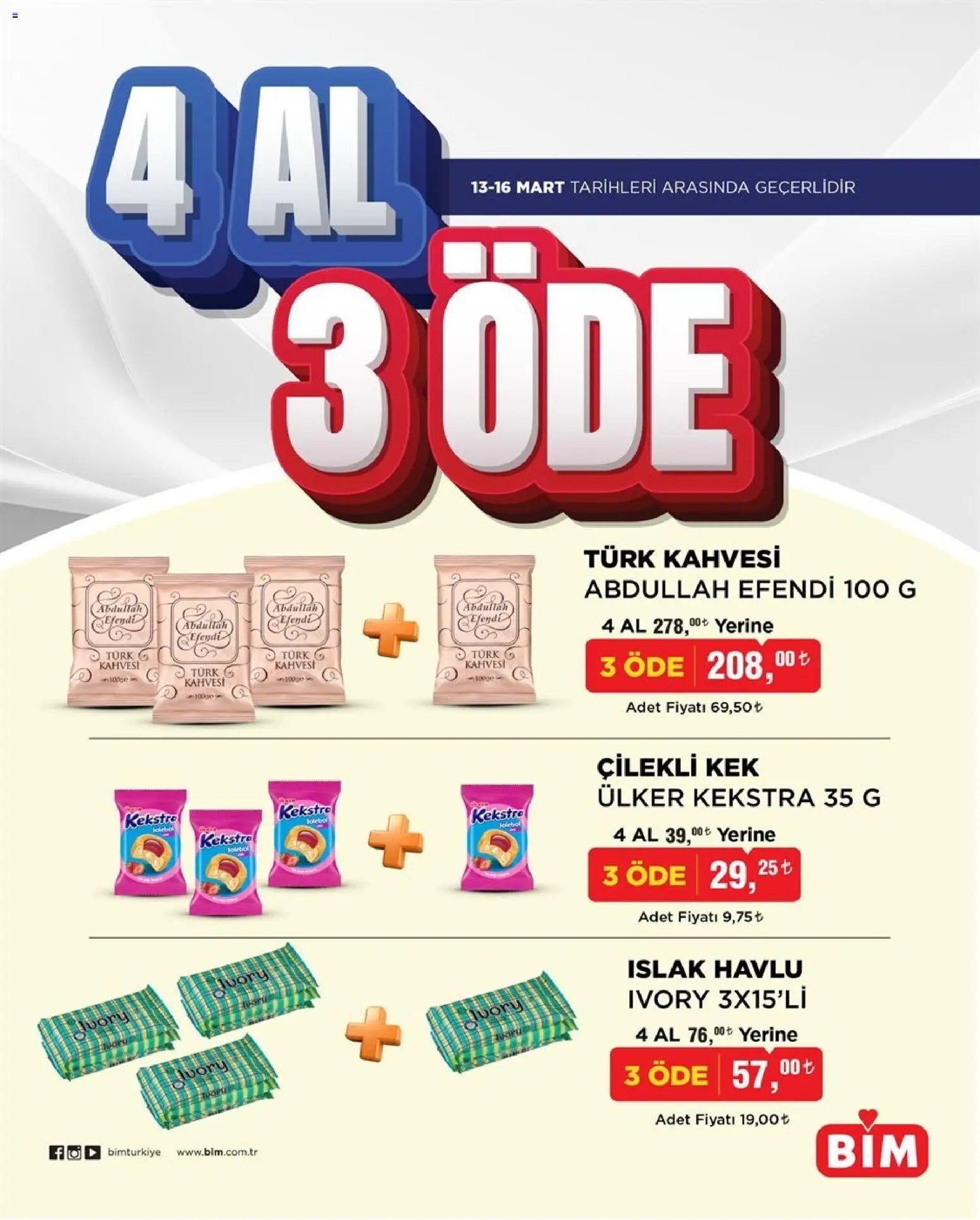 BİM - 4 AL 3 ÖDE, İndirim