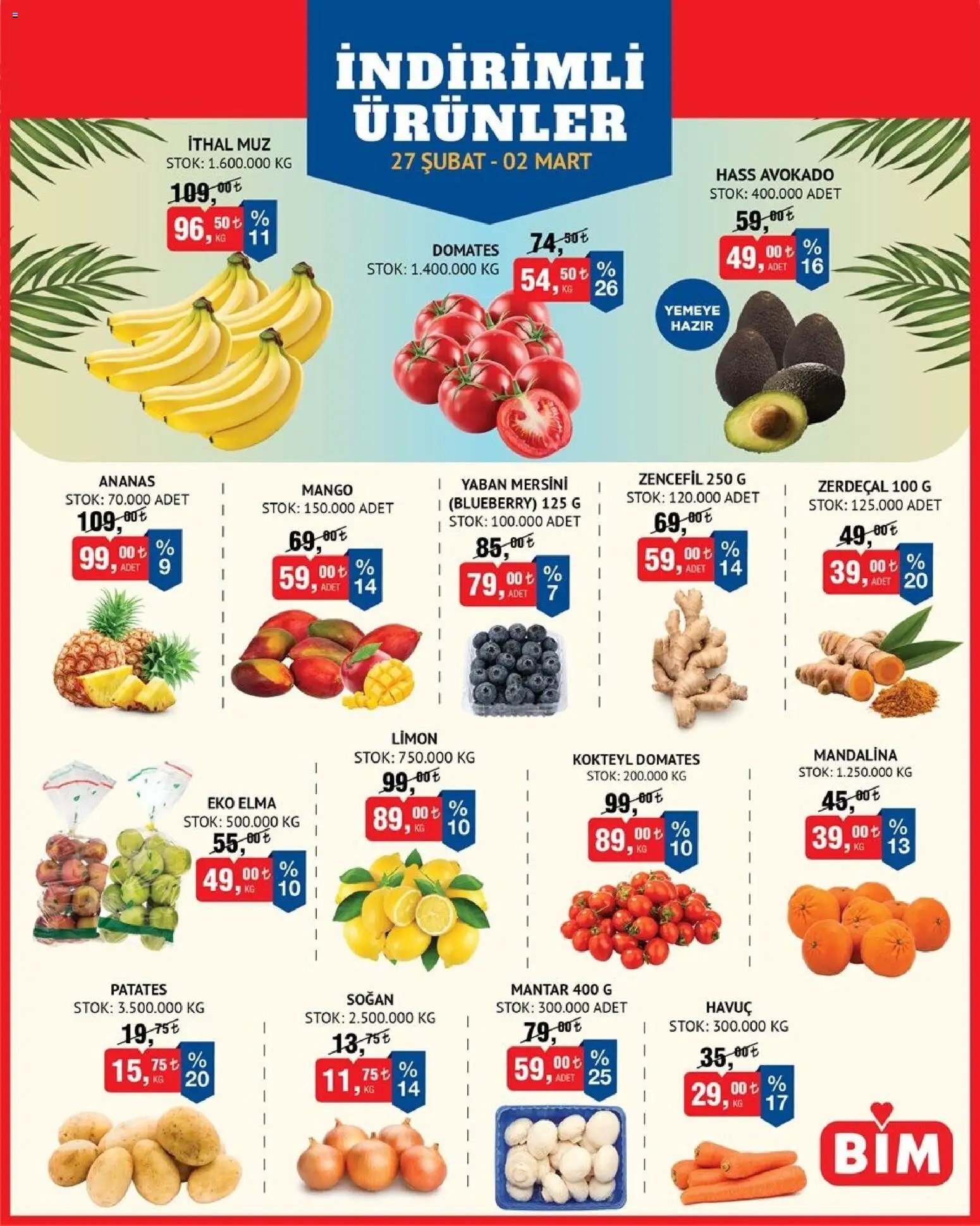 BİM - Meyve-Sebze, İndirim
